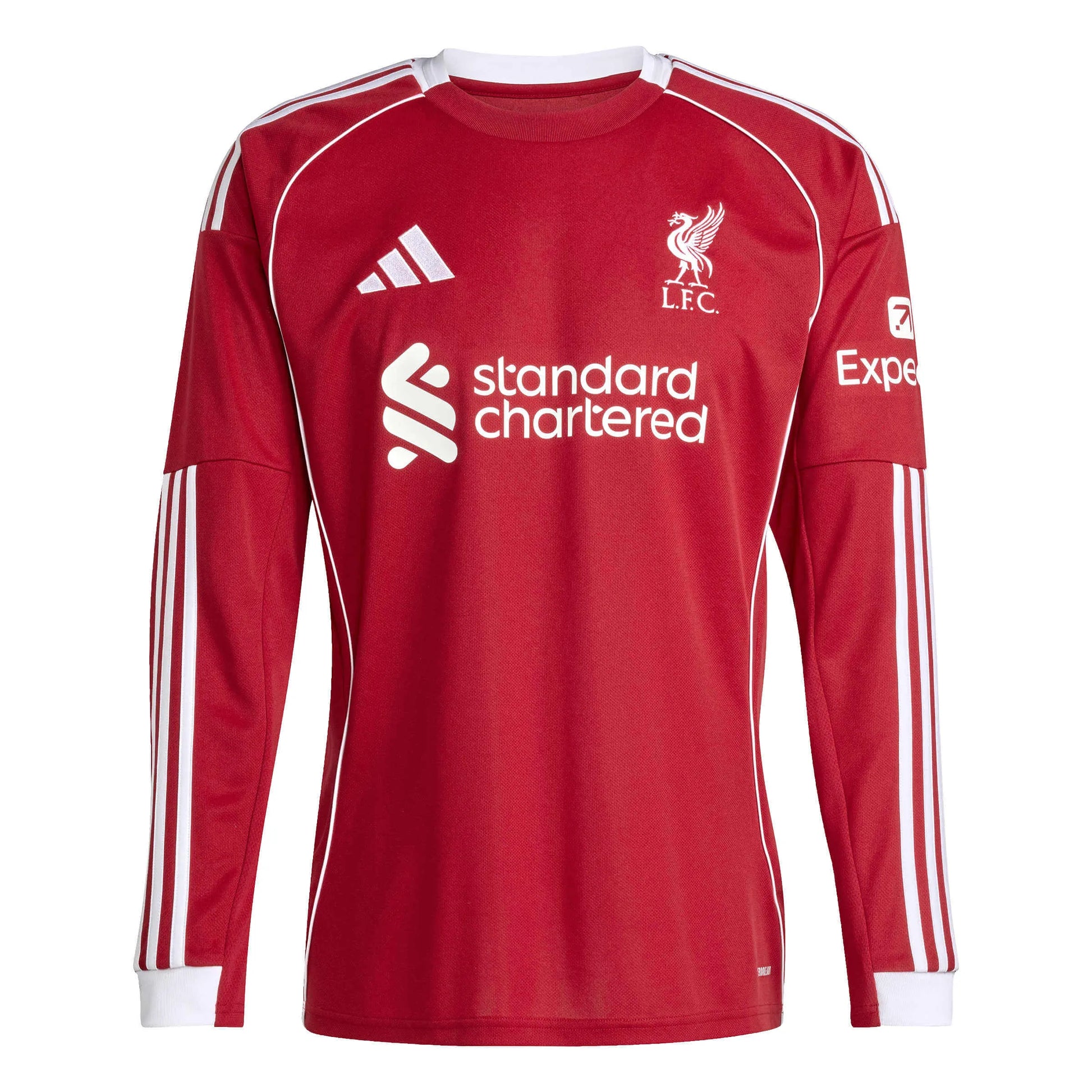 adidas 2025-26 Liverpool Men's Stadium Home Long-Sleeve Soccer Jersey (Front)