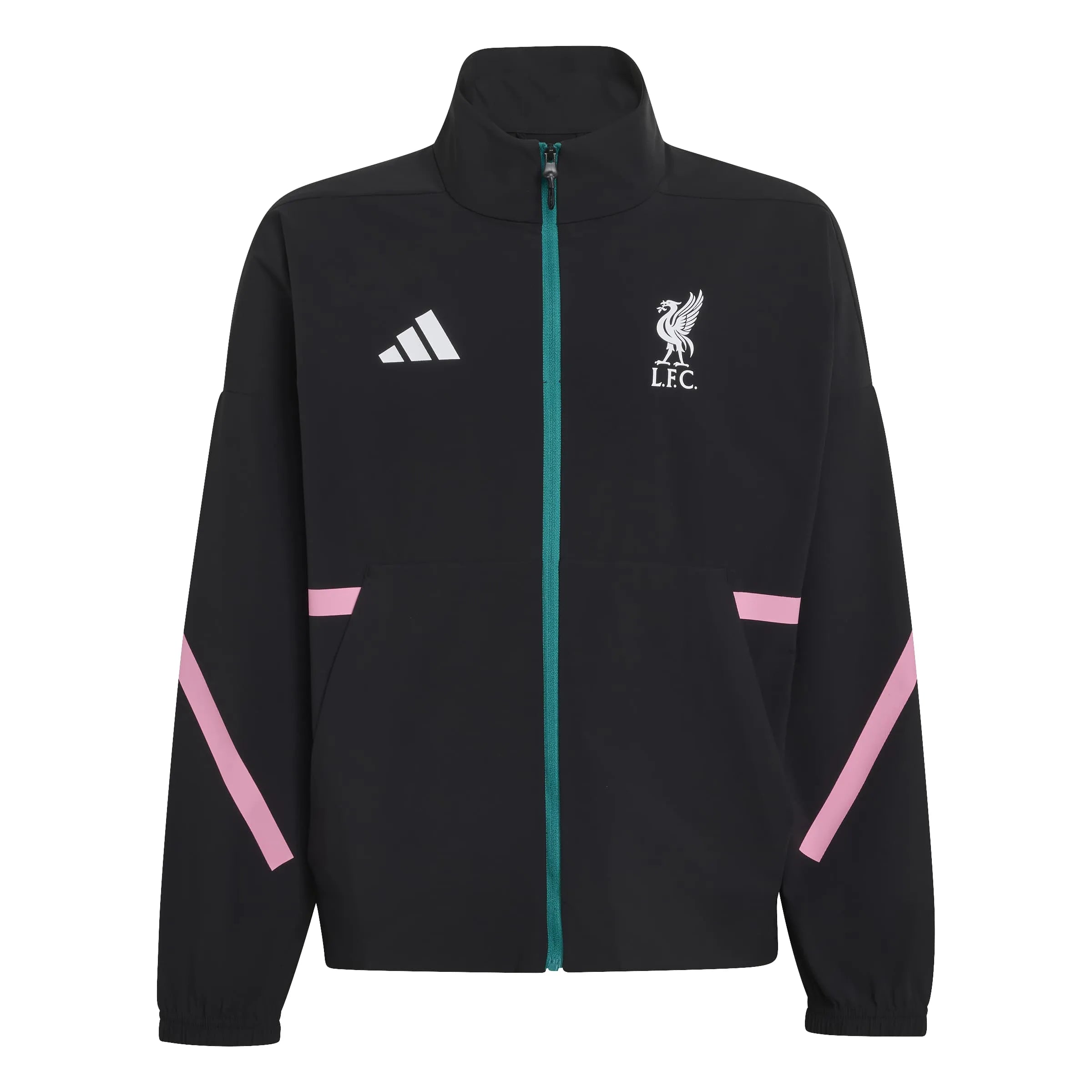 adidas 2025-26 Liverpool Youth Anthem Jacket Black (Front)
