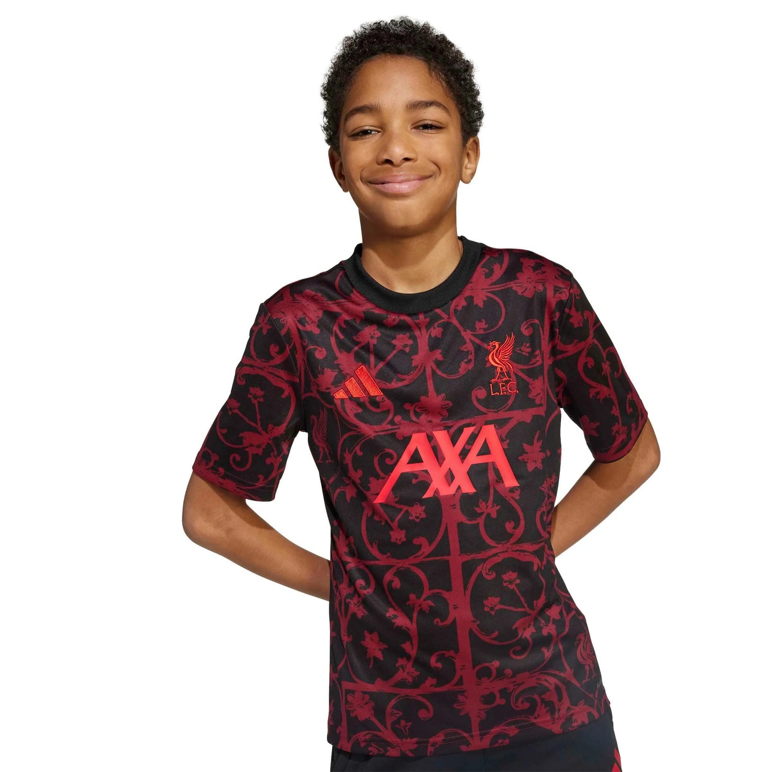 adidas 2025-26 Liverpool Youth Pre-Match Soccer Jersey (Detail 1)