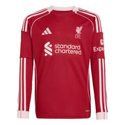 adidas 2025-26 Liverpool Youth Stadium Home Long-Sleeve Soccer Jersey (Front)