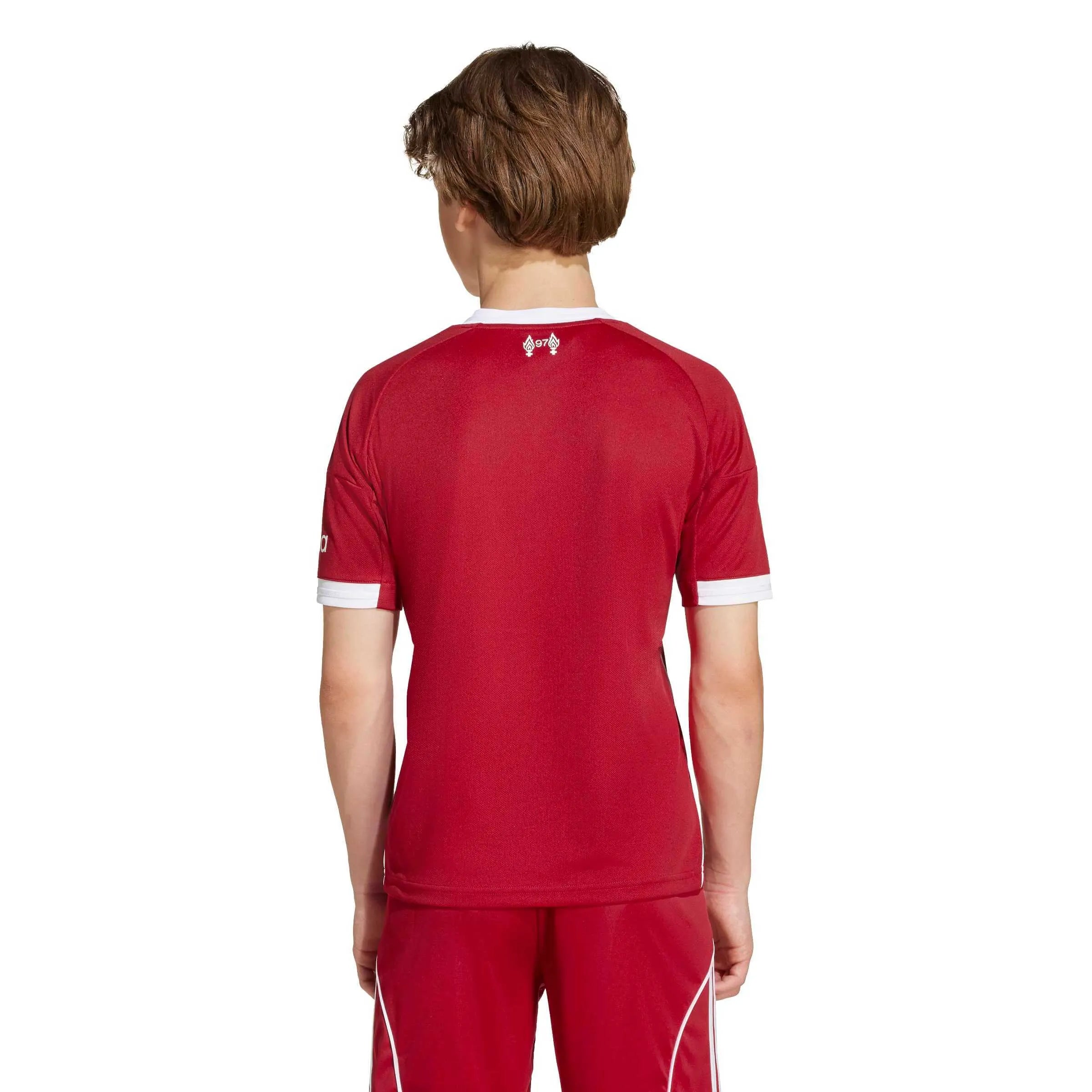 adidas 2025-26 Liverpool Youth Stadium Home Soccer Jersey (Model - Back)