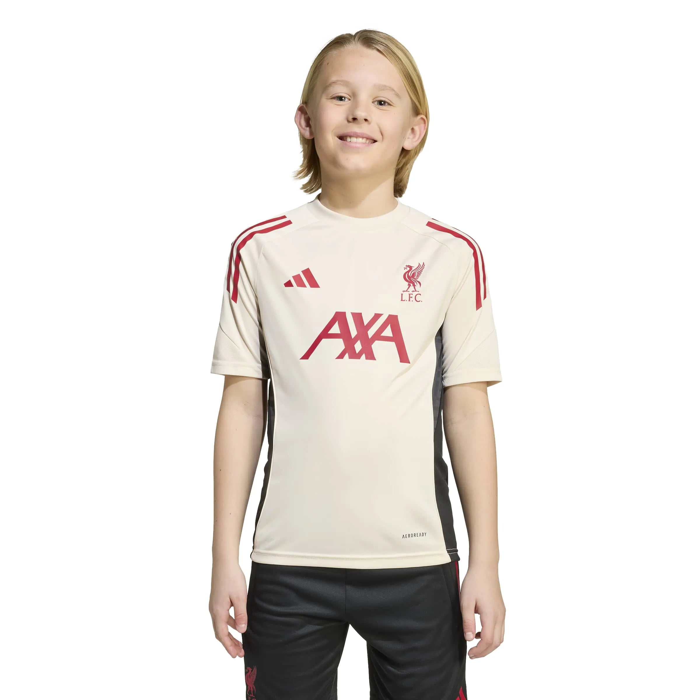 adidas 2025-26 Liverpool Youth Training Soccer Jersey (Model - Front)