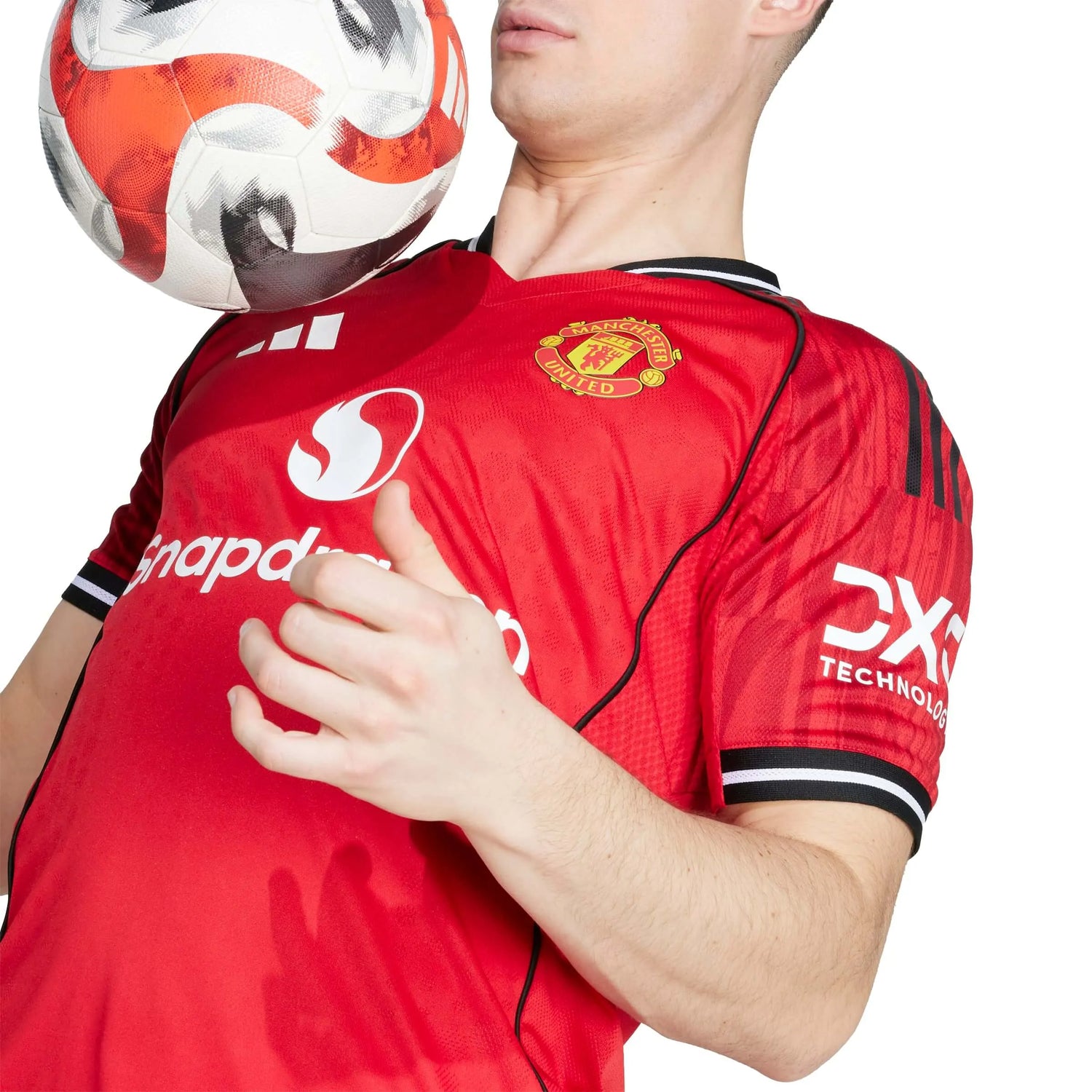 adidas 2025-26 Manchester United Men's Authentic Home Soccer Jersey (Detail 1)