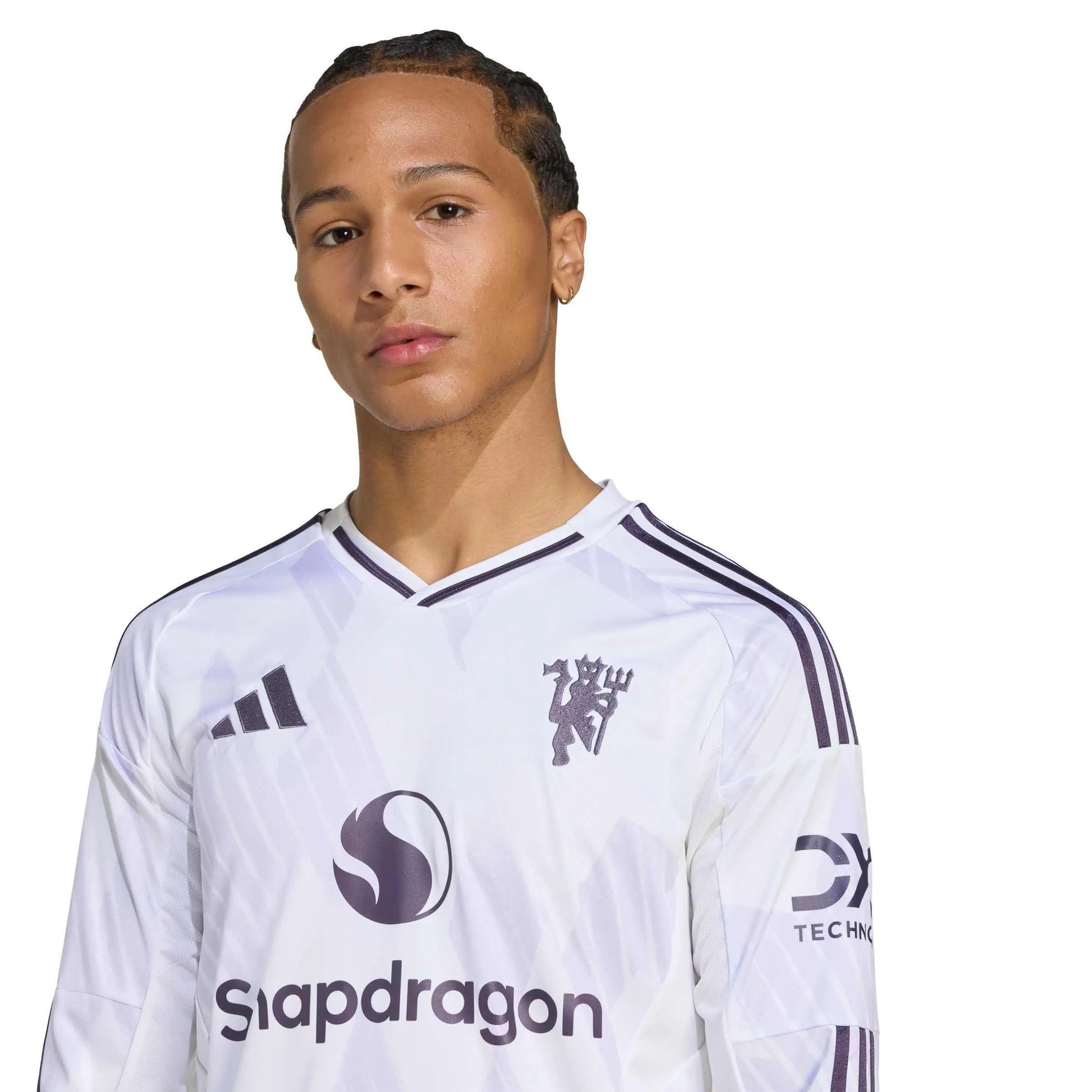 adidas 2025-26 Manchester United Men's Stadium Away Long-Sleeve Soccer Jersey (Detail 1)