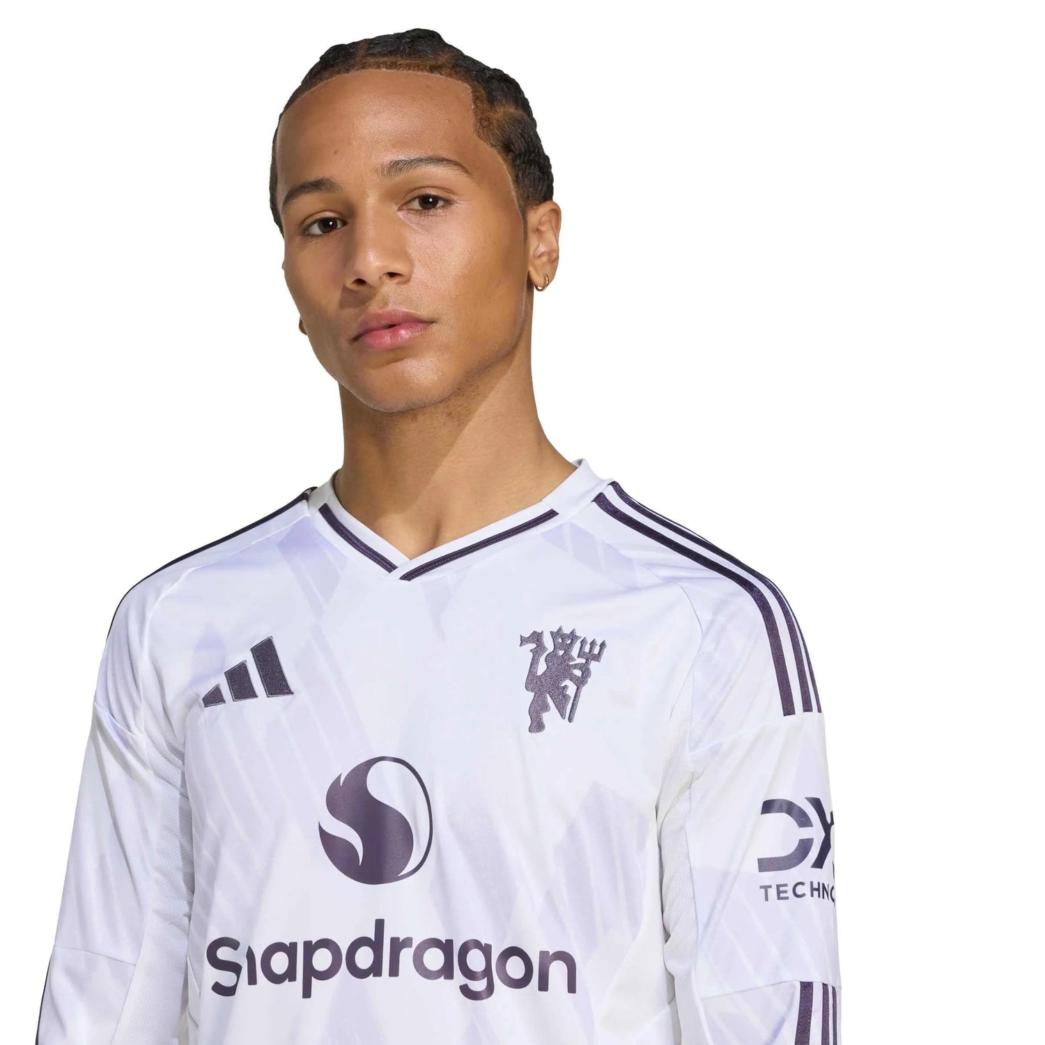 adidas 2025-26 Manchester United Men's Stadium Away Long-Sleeve Soccer Jersey (Detail 1)