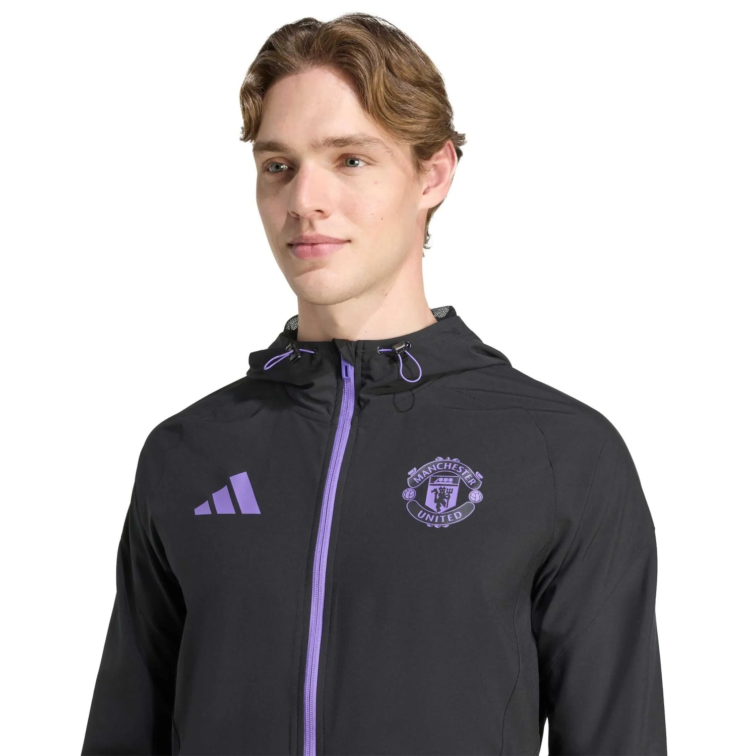 adidas 2025-26 Manchester United Men's Tiro 25 Competition Vis Tech Travel Jacket (Detail 1)