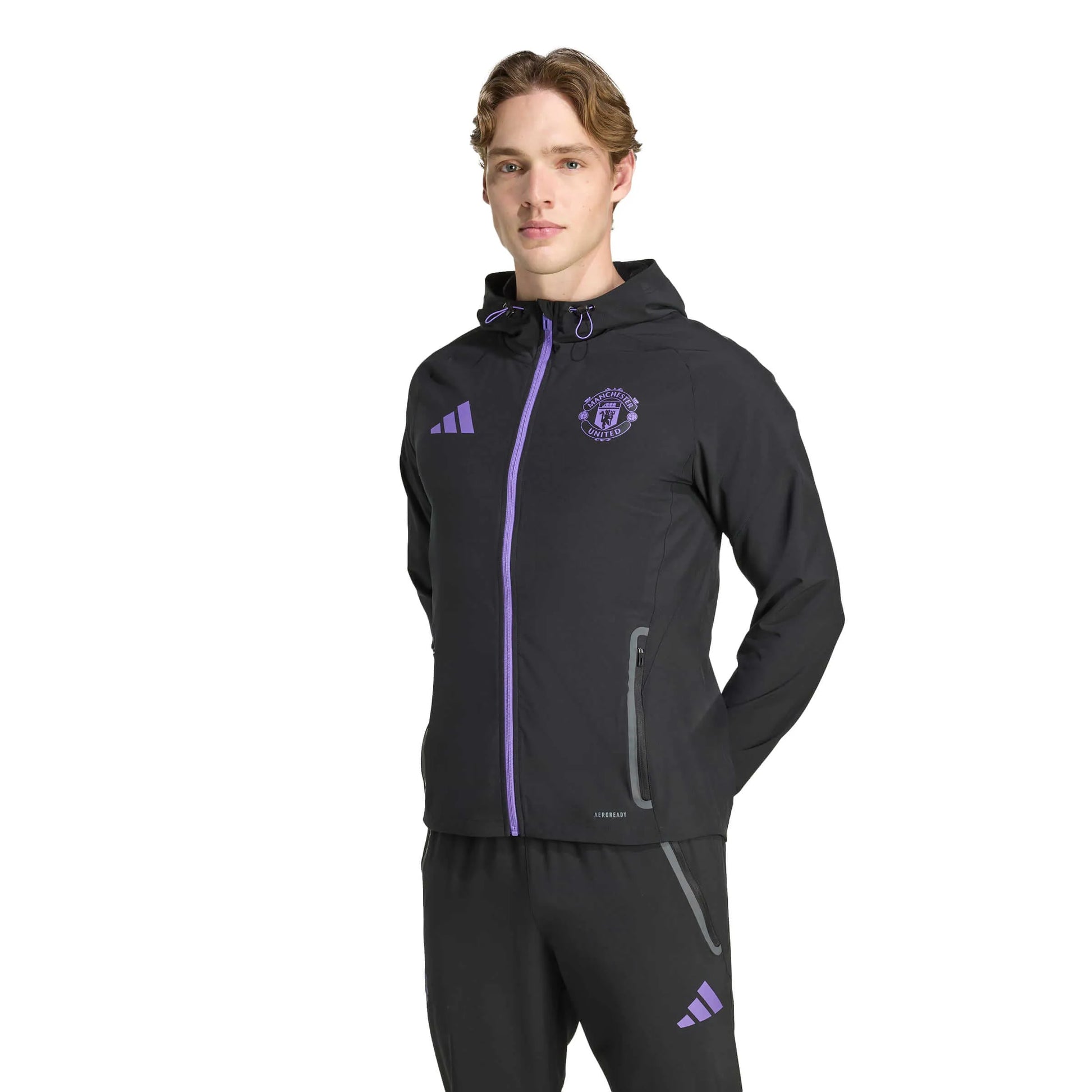 adidas 2025-26 Manchester United Men's Tiro 25 Competition Vis Tech Travel Jacket (Model - Front)