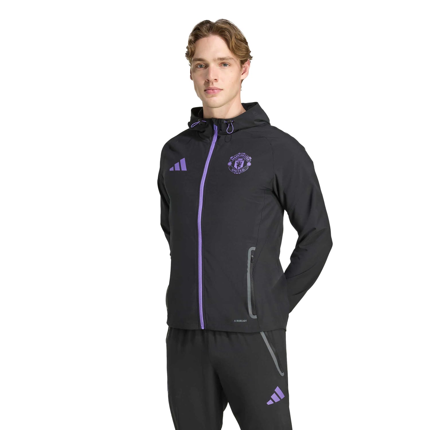 adidas 2025-26 Manchester United Men's Tiro 25 Competition Vis Tech Travel Jacket (Model - Front)