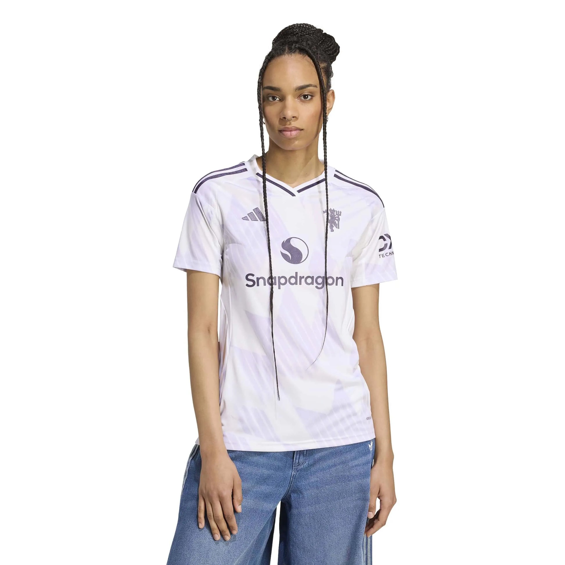 adidas 2025-26 Manchester United Women's Stadium Away Soccer Jersey (Model - Front)