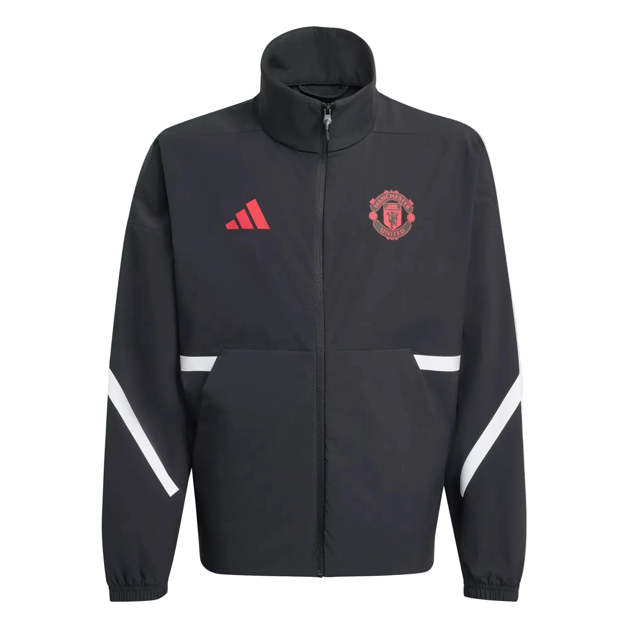 adidas 2025-26 Manchester United Youth Anthem Jacket Black (Front)