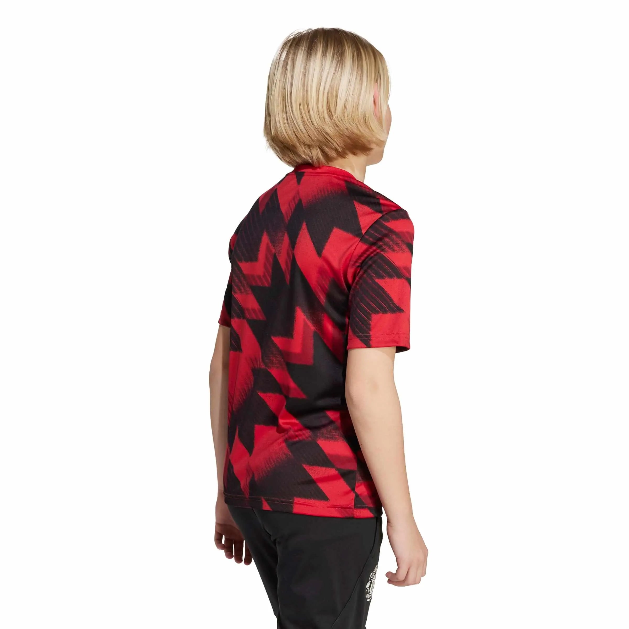 adidas 2025-26 Manchester United Youth Pre-Match Soccer Jersey (Model - Back)