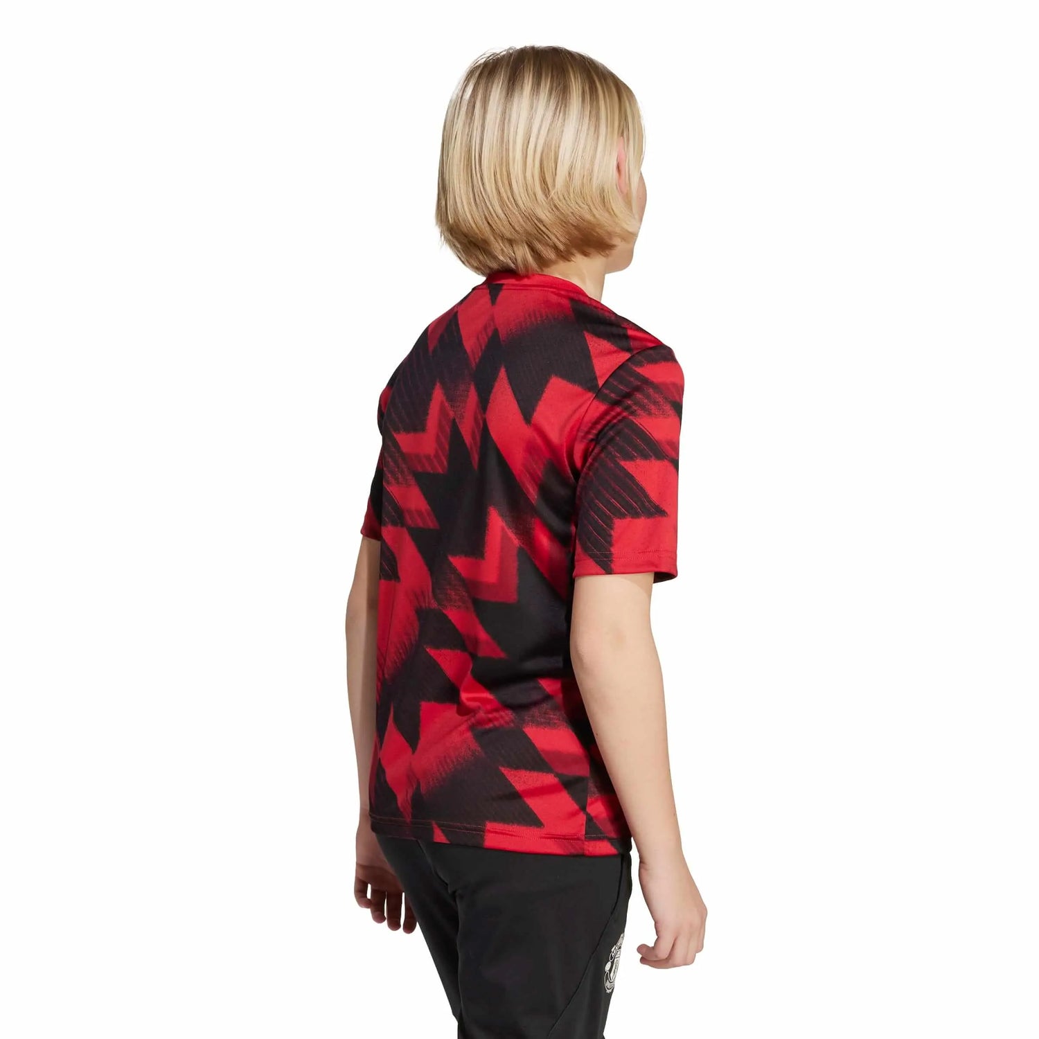 adidas 2025-26 Manchester United Youth Pre-Match Soccer Jersey (Model - Back)