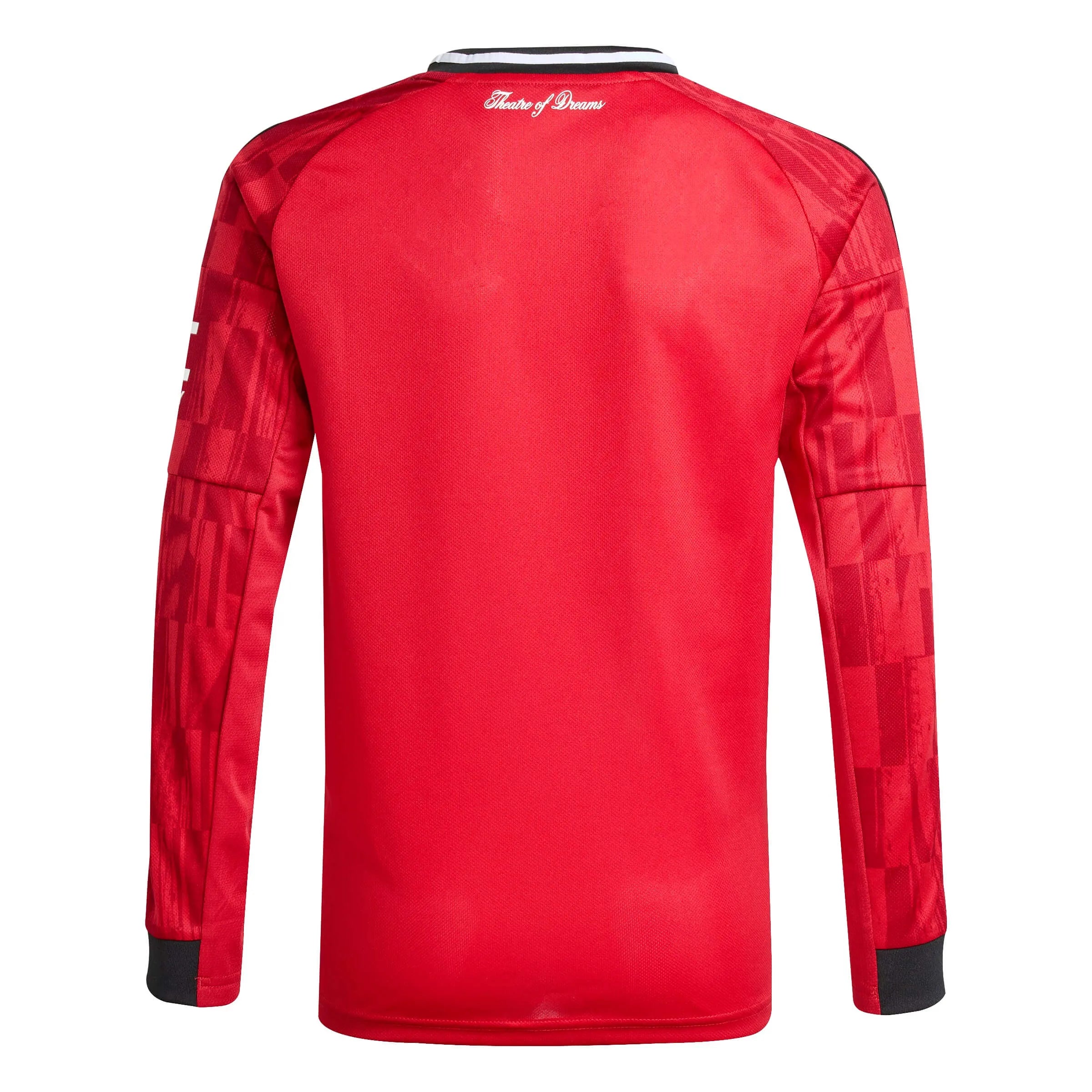adidas 2025-26 Manchester United Youth Stadium Home Long-Sleeve Soccer Jersey (Back)