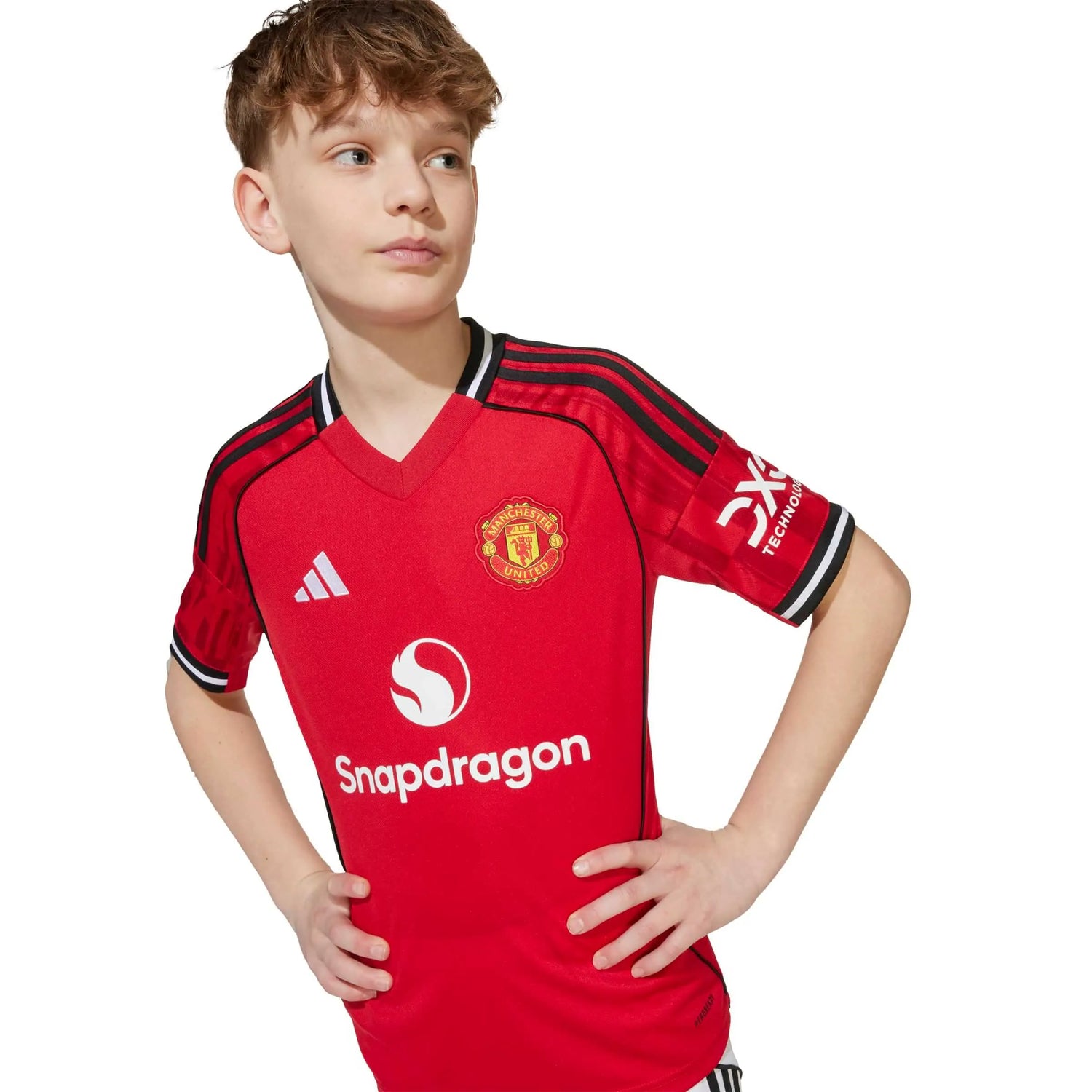 adidas 2025-26 Manchester United Youth Stadium Home Soccer Jersey