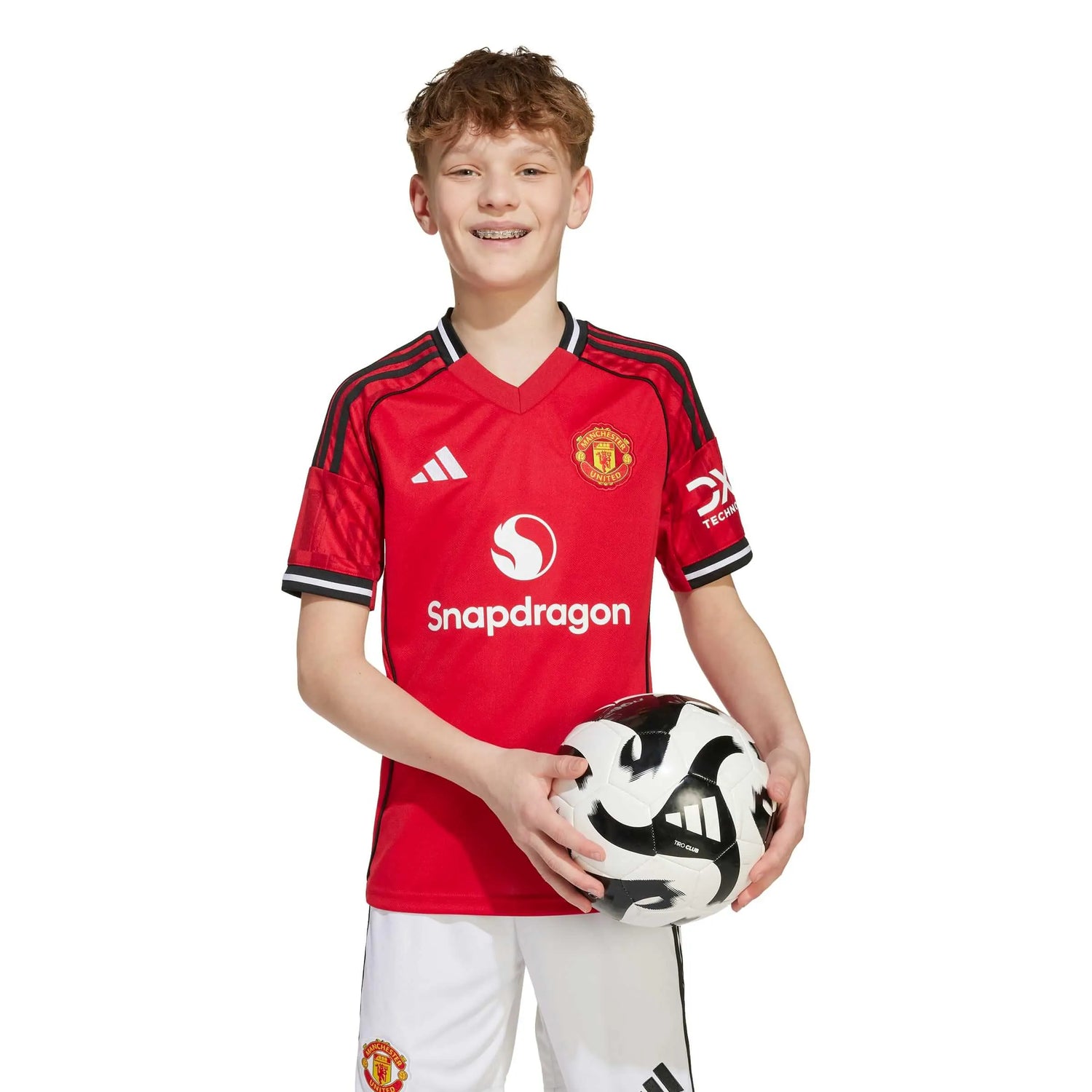 adidas 2025-26 Manchester United Youth Stadium Home Soccer Jersey