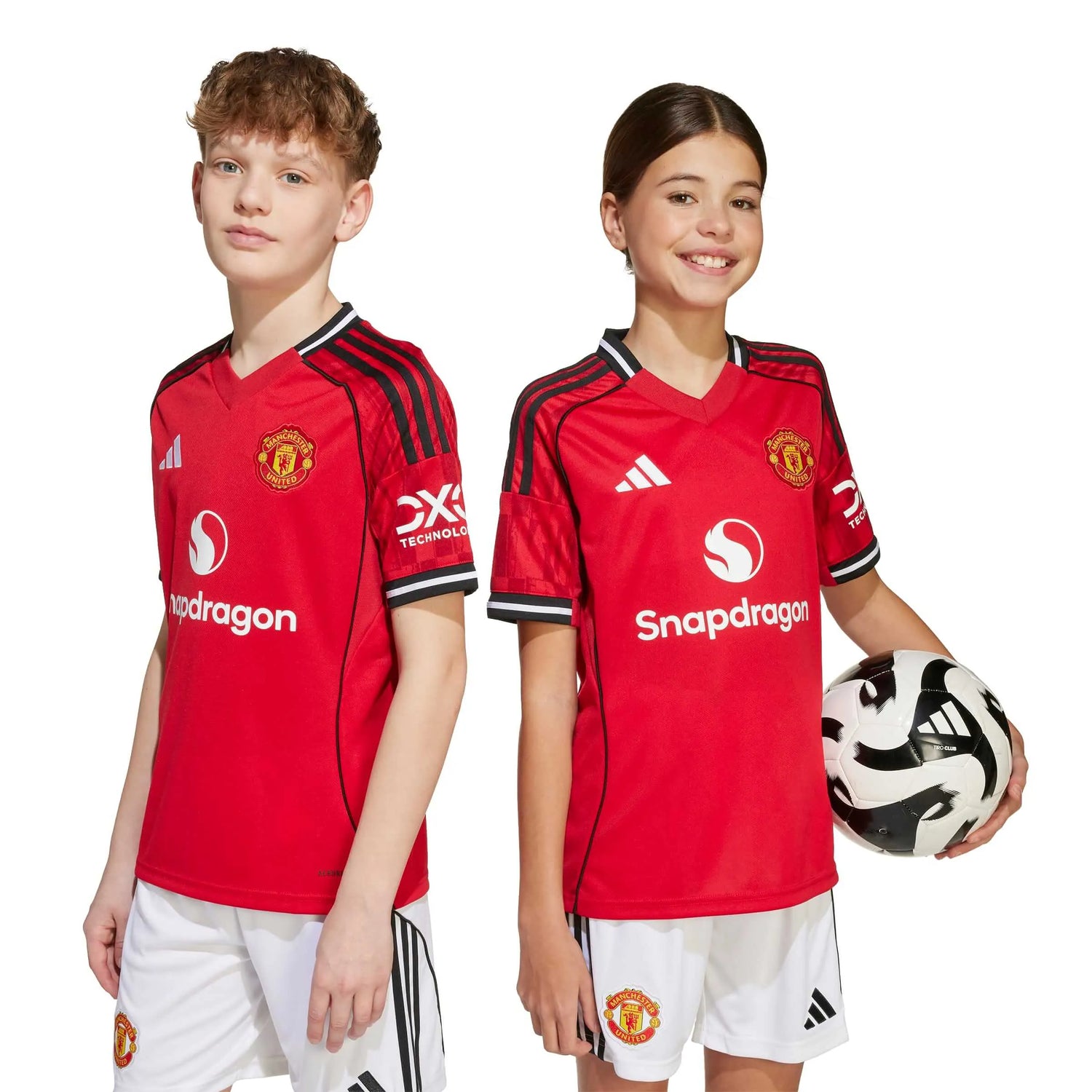 adidas 2025-26 Manchester United Youth Stadium Home Soccer Jersey