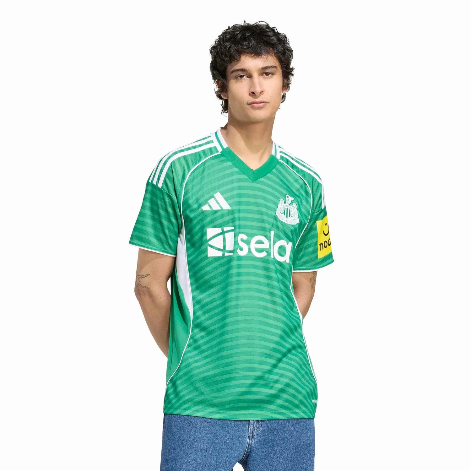 adidas 2025-26 Newcastle Men's Stadium Away Soccer Jersey (Model - Front)