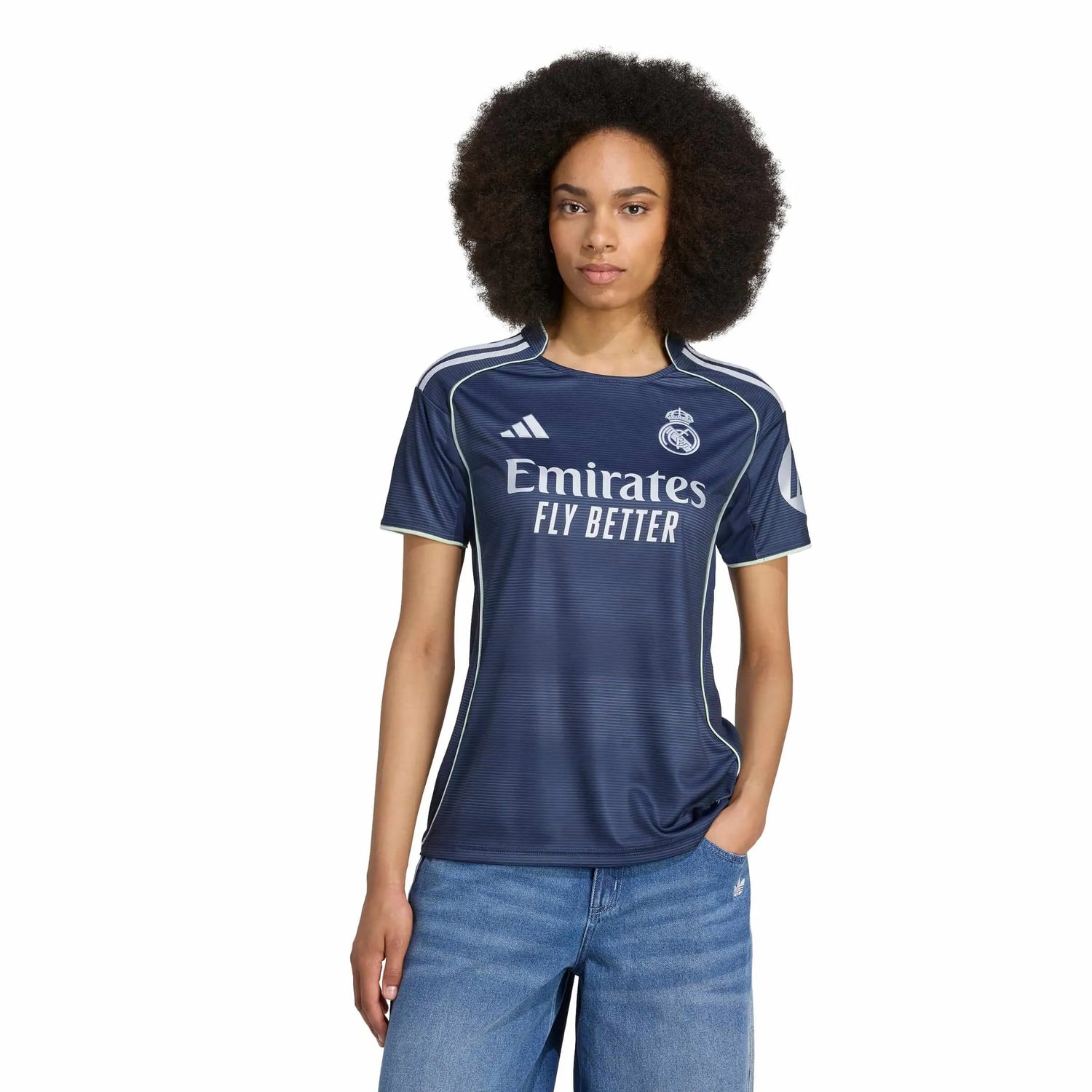 adidas 2025-26 Real Madrid Women's Away Soccer Jersey (Model - Front)