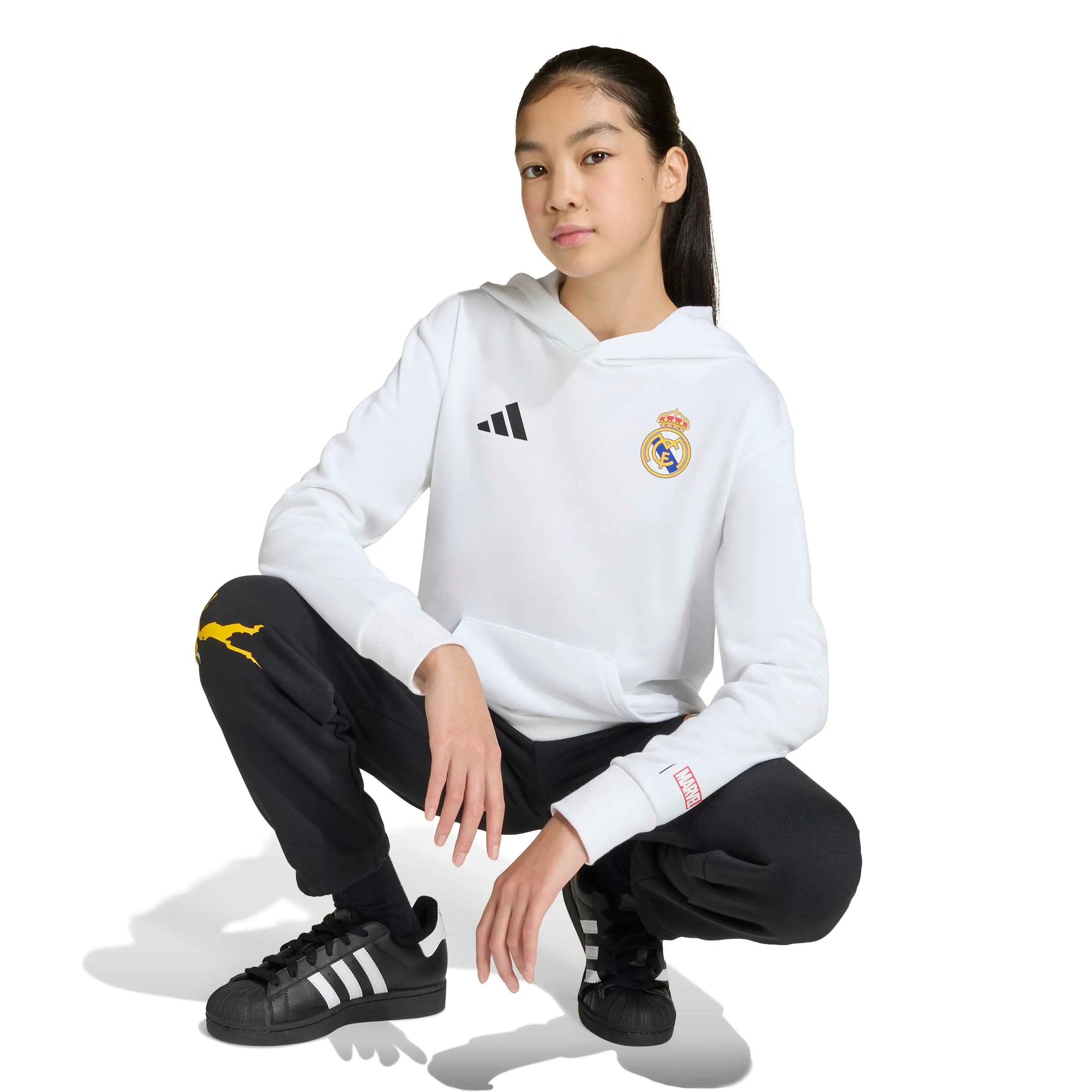 adidas 2025-26 Real Madrid Youth Avengers Hoodie (Model - Side)