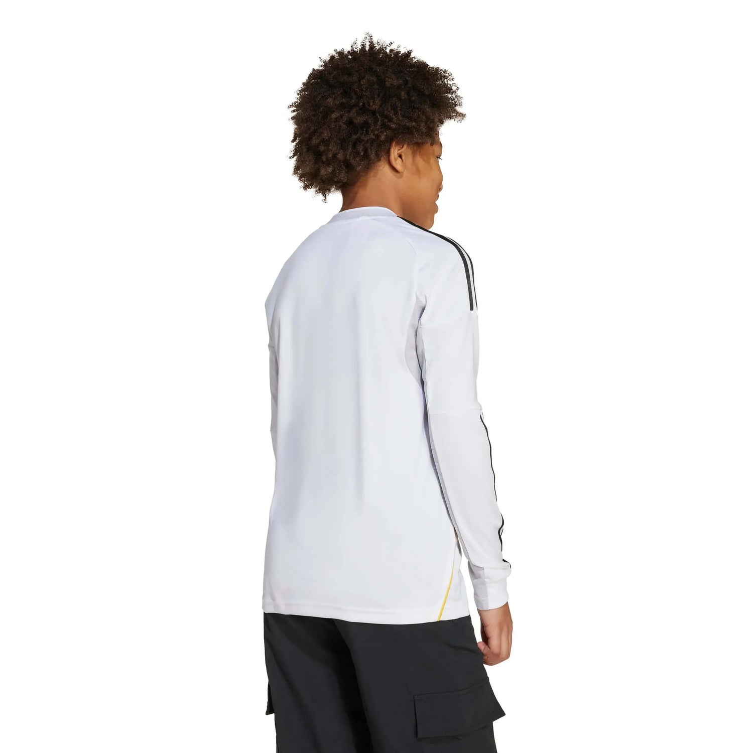adidas 2025-26 Real Madrid Youth Stadium Home Long-Sleeve Soccer Jersey (Model - Back)