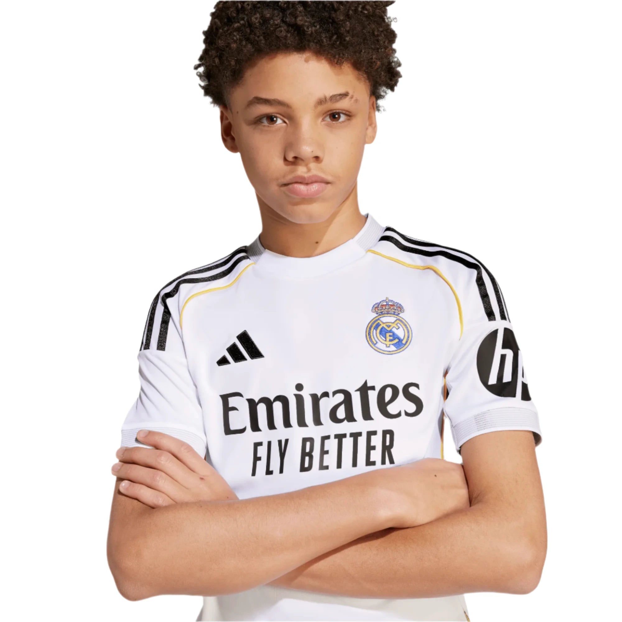 adidas 2025-26 Real Madrid Youth Stadium Home Soccer Jersey (Detail 1)