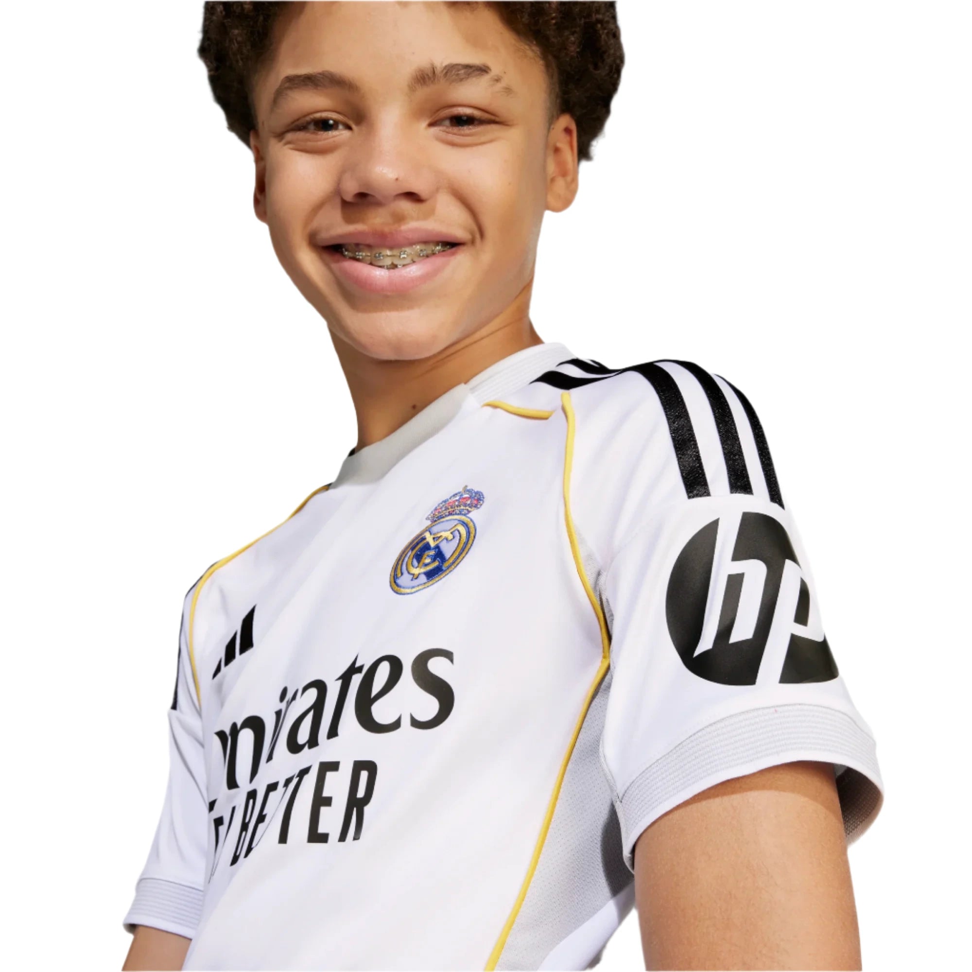 adidas 2025-26 Real Madrid Youth Stadium Home Soccer Jersey (Detail 2)