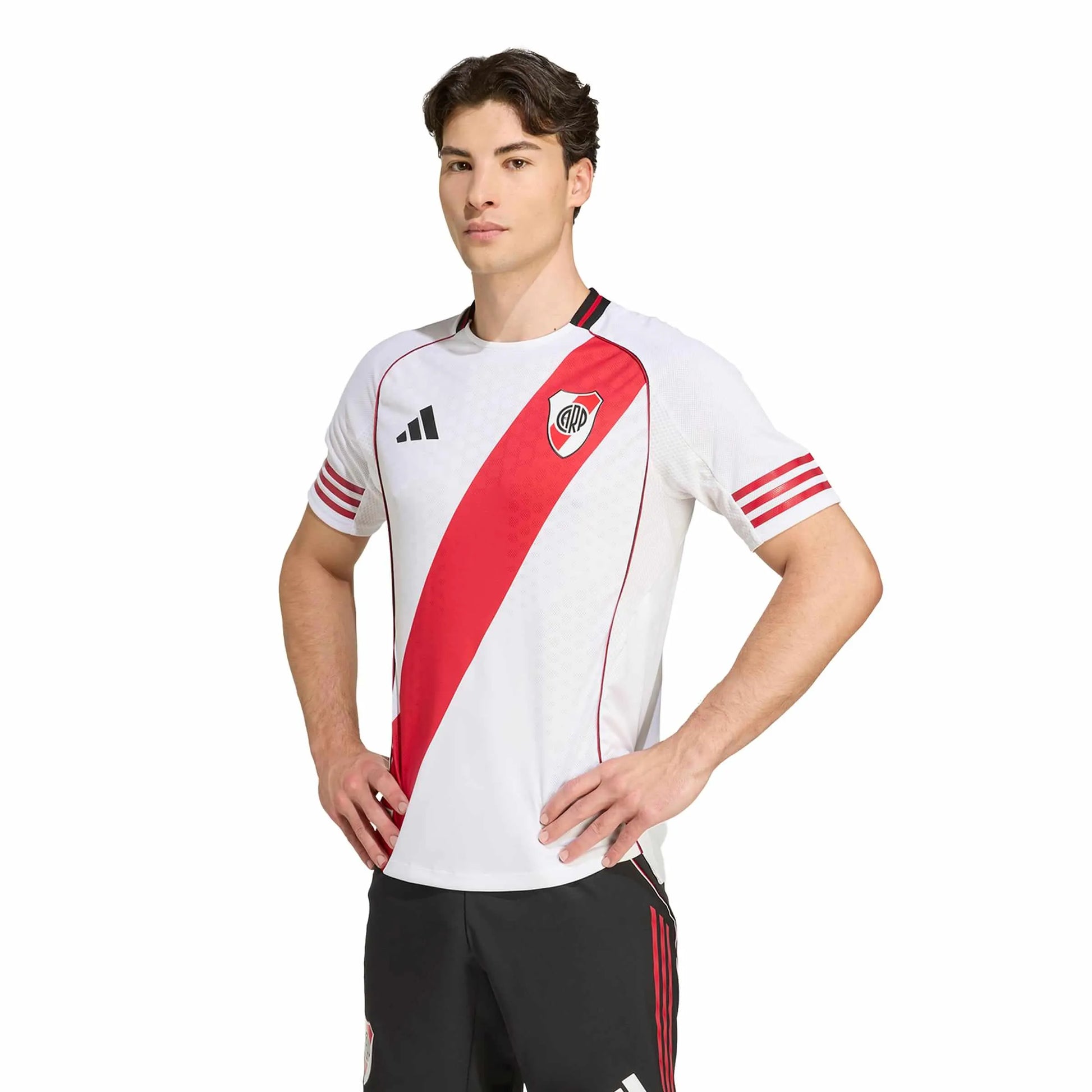 adidas 2025-26 River Plate Men's Authentic Home Soccer Jersey (Model - Front)