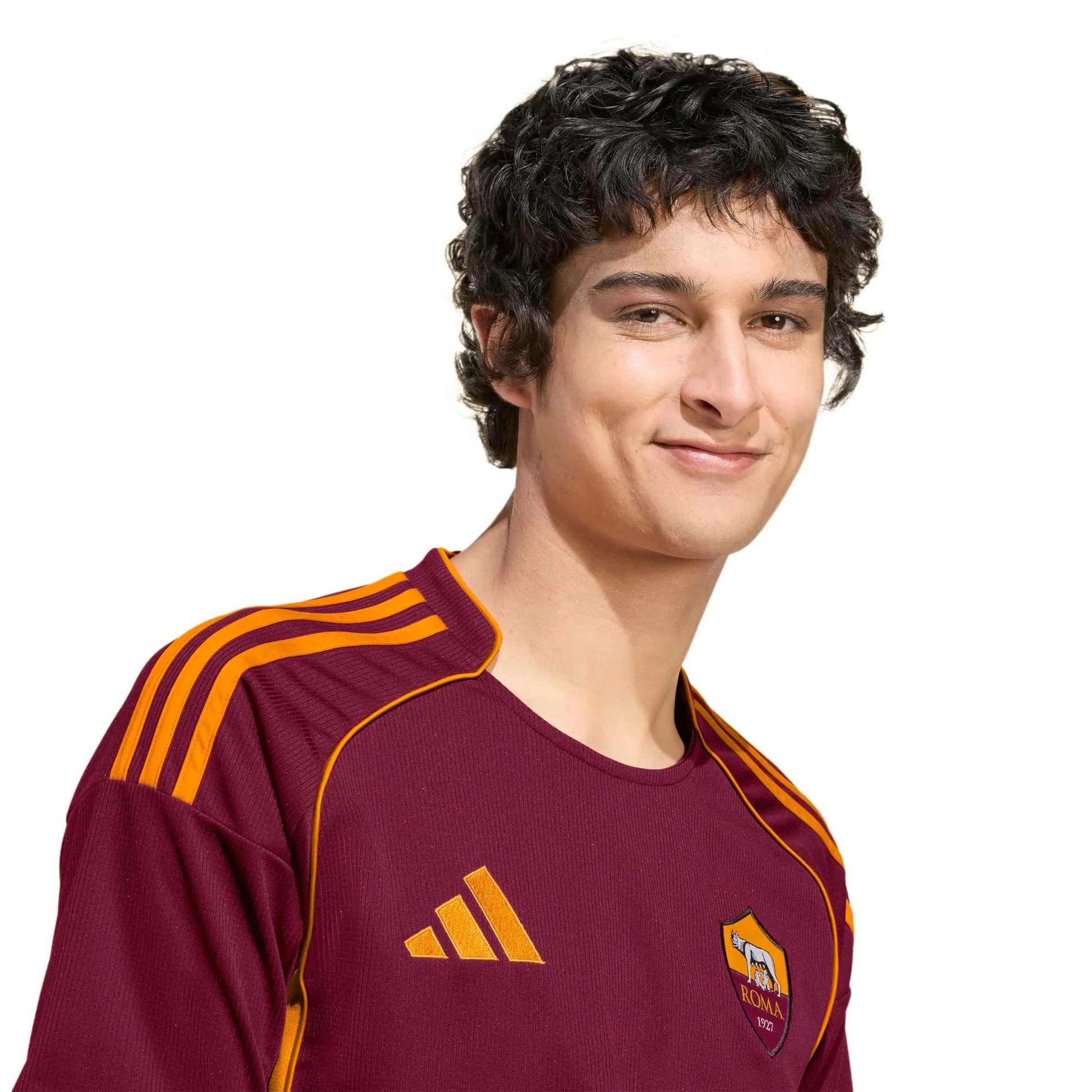 adidas 2025-26 Roma Men's Stadium Home Soccer Jersey (Detail 1)