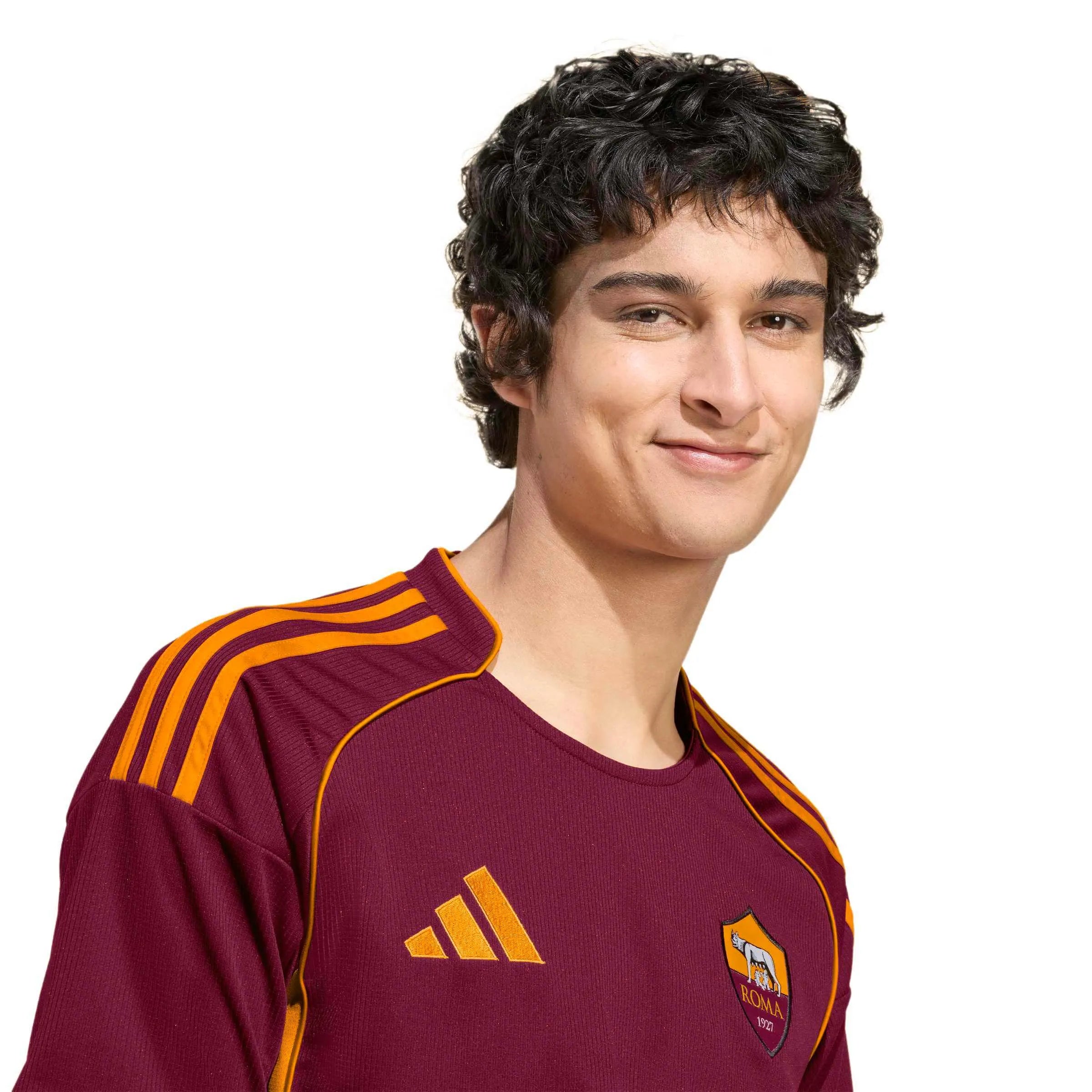 adidas 2025-26 Roma Men's Stadium Home Soccer Jersey (Detail 1)