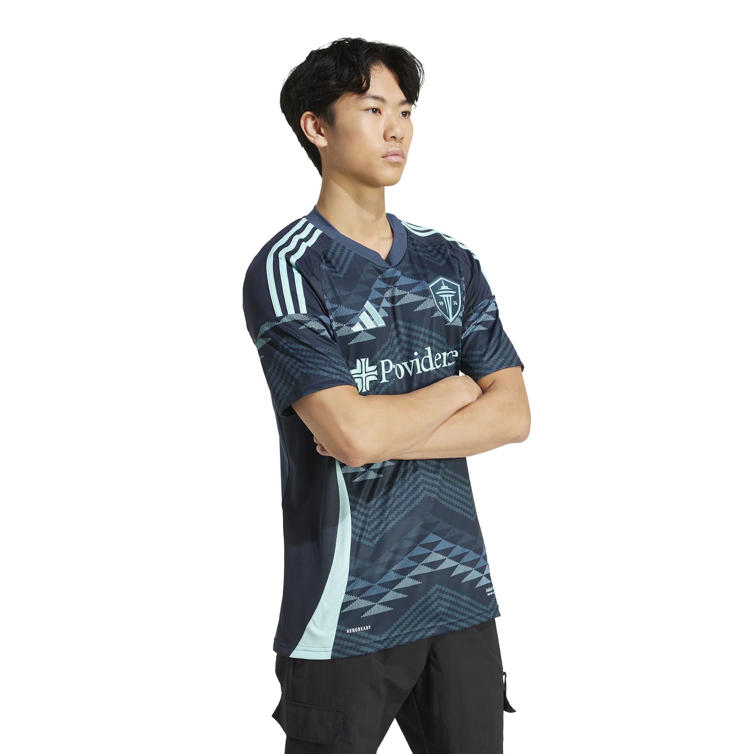 adidas 2025-26 Seattle Sounders Men's Stadium Away Soccer Jersey (Model - Side)