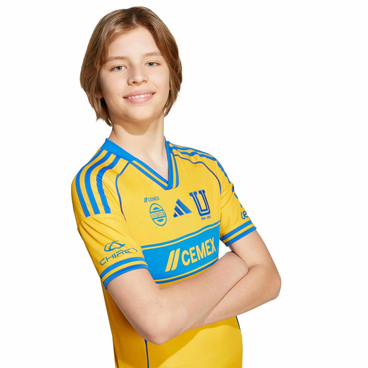adidas 2025-26 Tigres Youth Stadium Home Soccer Jersey (Detail 1)