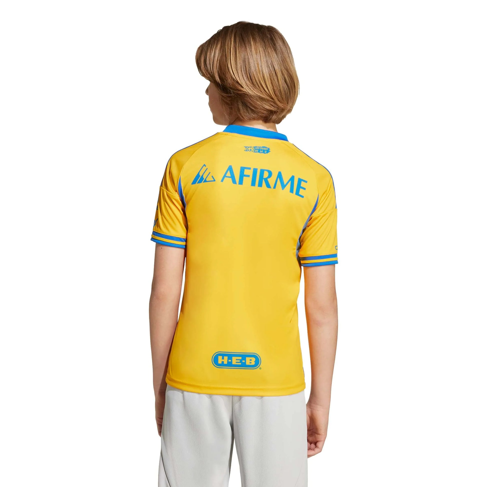 adidas 2025-26 Tigres Youth Stadium Home Soccer Jersey (Model - Back)