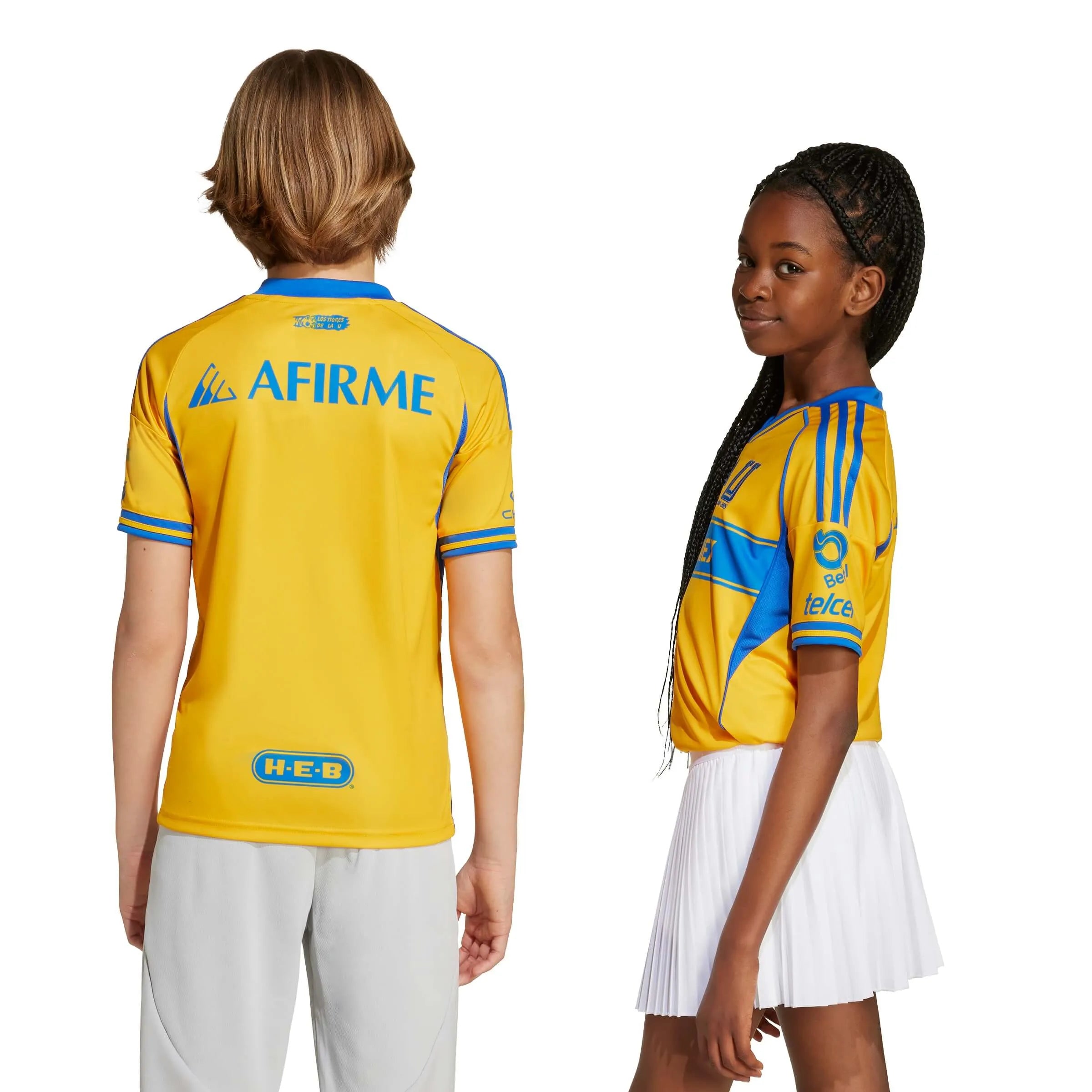 adidas 2025-26 Tigres Youth Stadium Home Soccer Jersey (Models - Back)