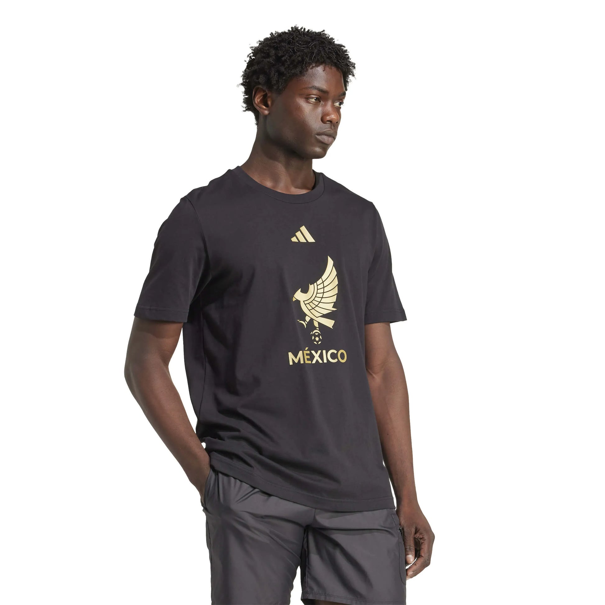 adidas 2025 Mexico Men's De Oro DNA Tee (Model - Side)