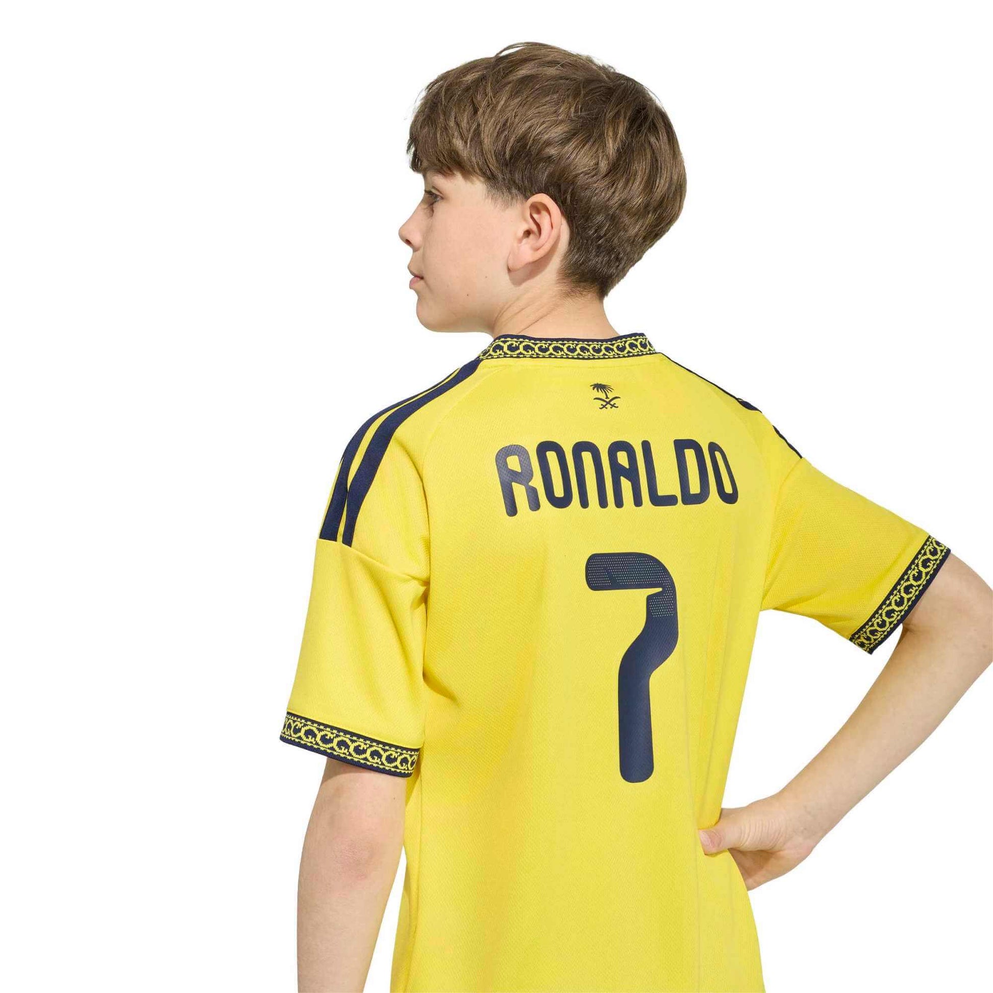 adidas 2026-27 Al Nassr Youth Stadium Home Ronaldo #7 Soccer Jersey (Detail 2)