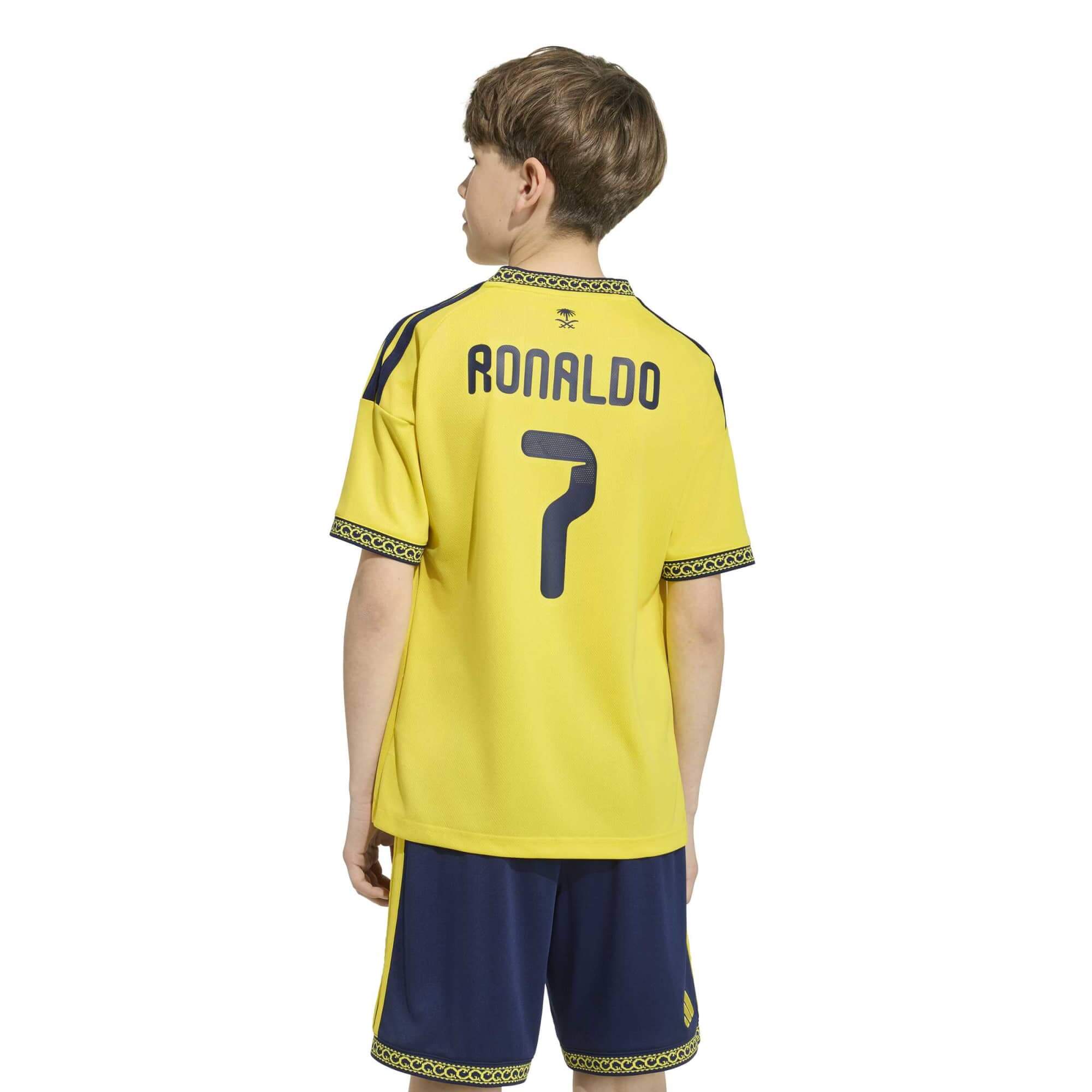 adidas 2026-27 Al Nassr Youth Stadium Home Ronaldo #7 Soccer Jersey (Model - Back)