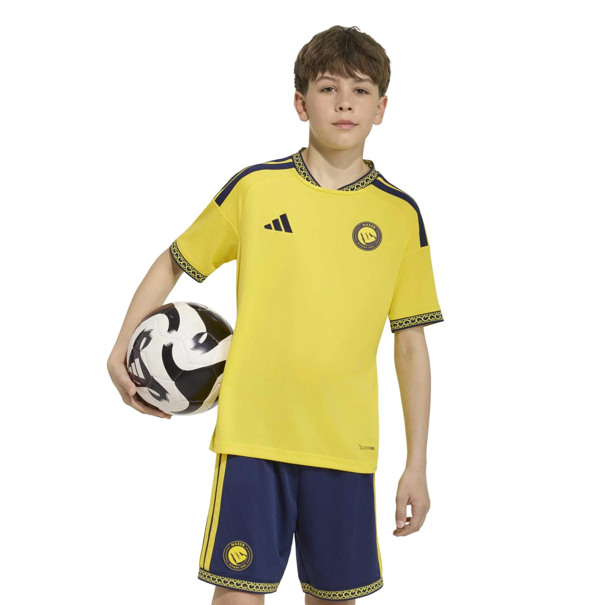 adidas 2026-27 Al Nassr Youth Stadium Home Ronaldo #7 Soccer Jersey (Model - Front)