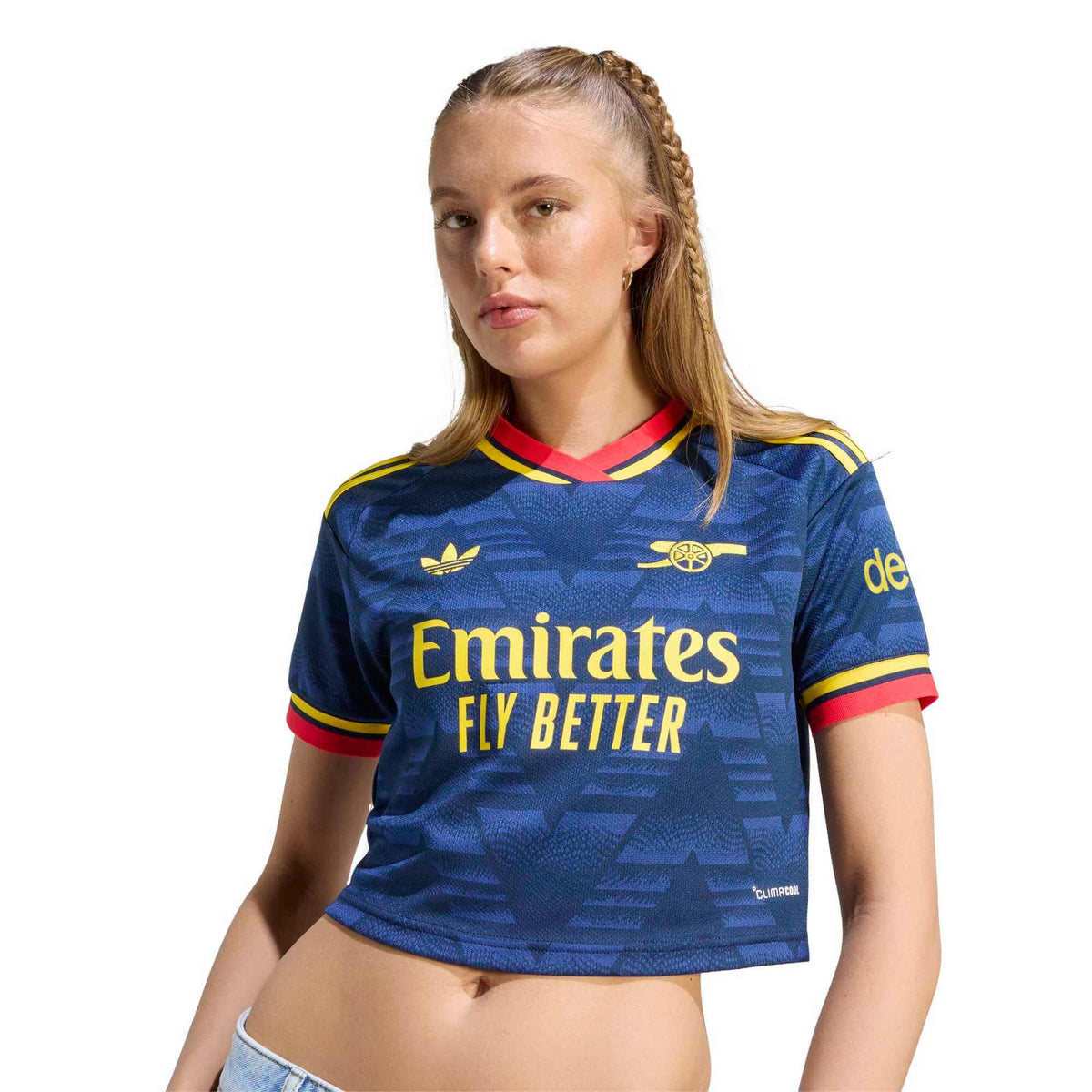 adidas 2026-27 Arsenal Women's Stadium Away Cropped Soccer Jersey (Detail 1)