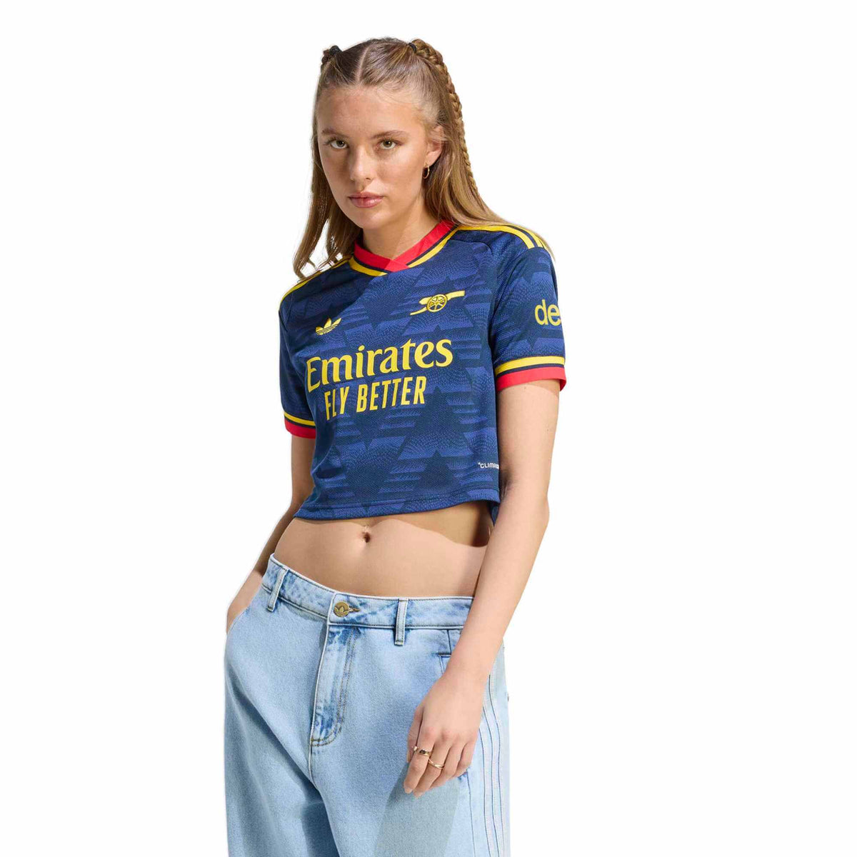 adidas 2026-27 Arsenal Women's Stadium Away Cropped Soccer Jersey (Model - Front)