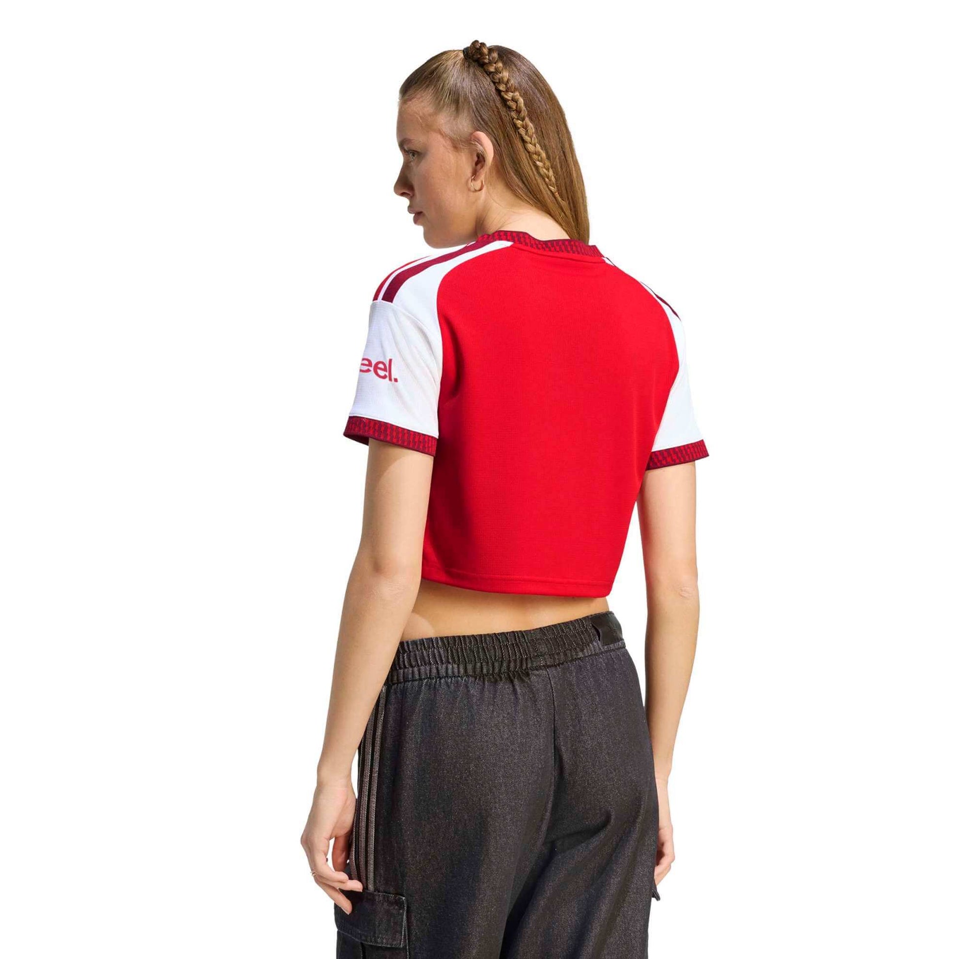 adidas 2026-27 Arsenal Women's Stadium Home Cropped Soccer Jersey (Model - Back)