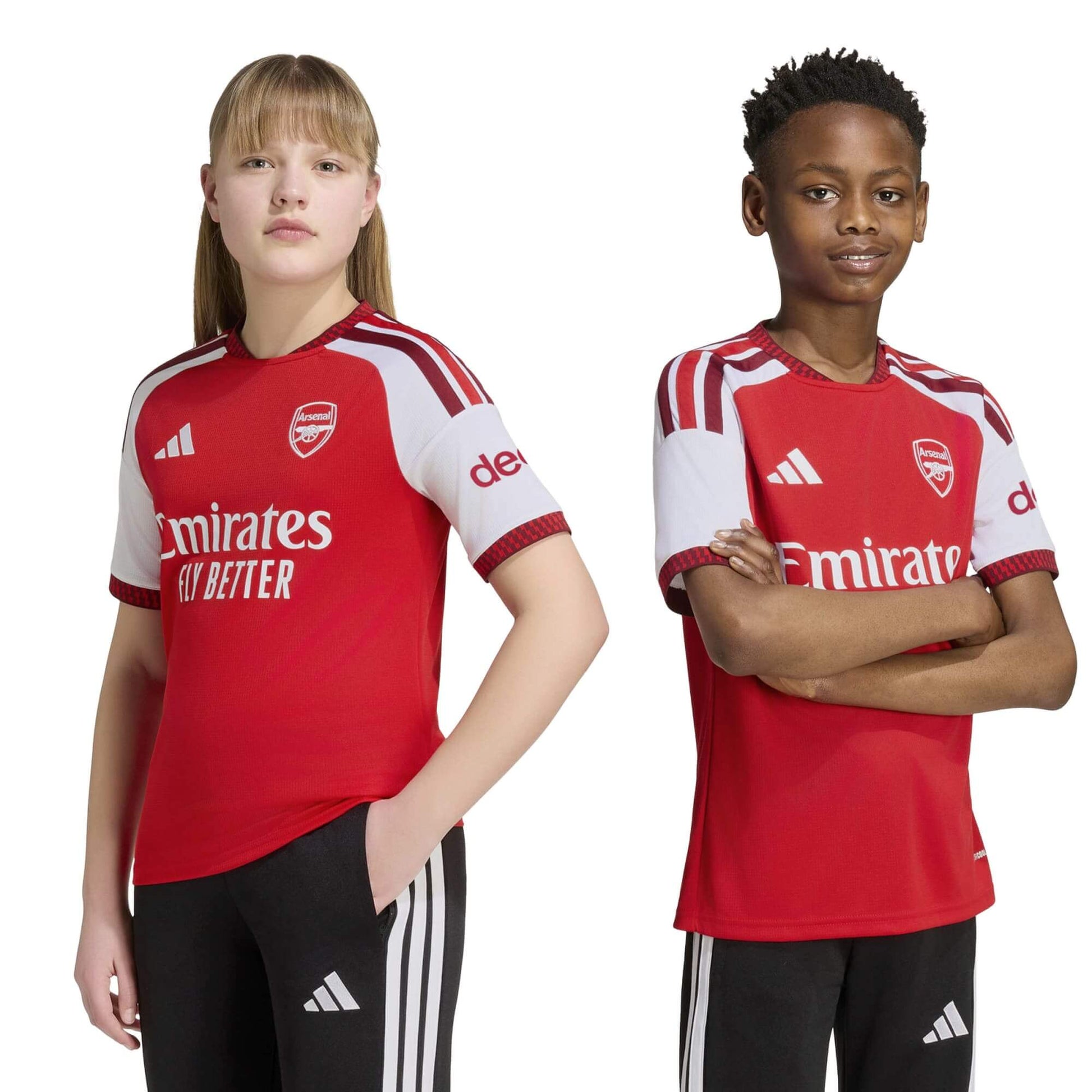 adidas 2026-27 Arsenal Youth Home Soccer Jersey (Models - Front)