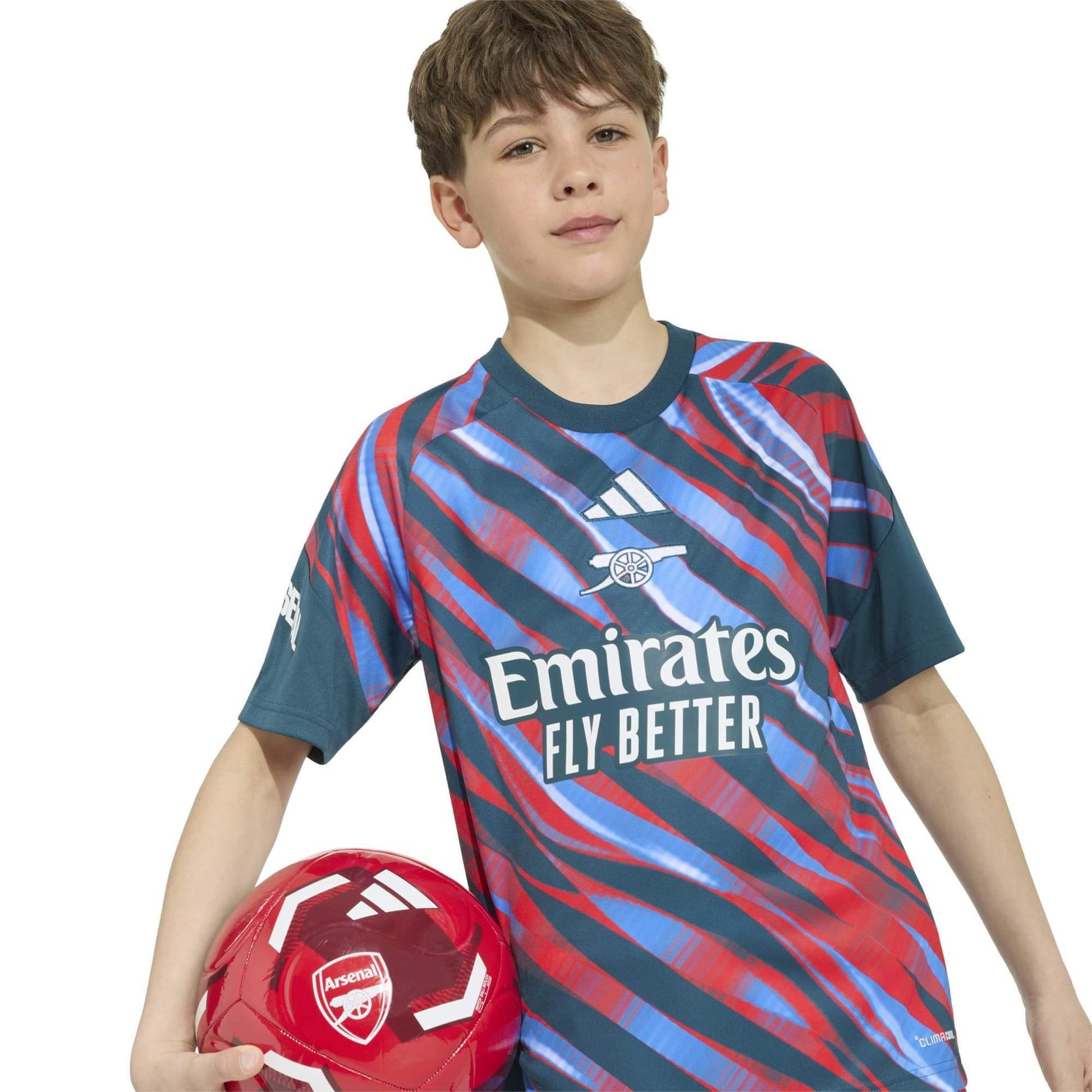 adidas 2026-27 Arsenal Youth Pre-Match Soccer Jersey (Detail 1)