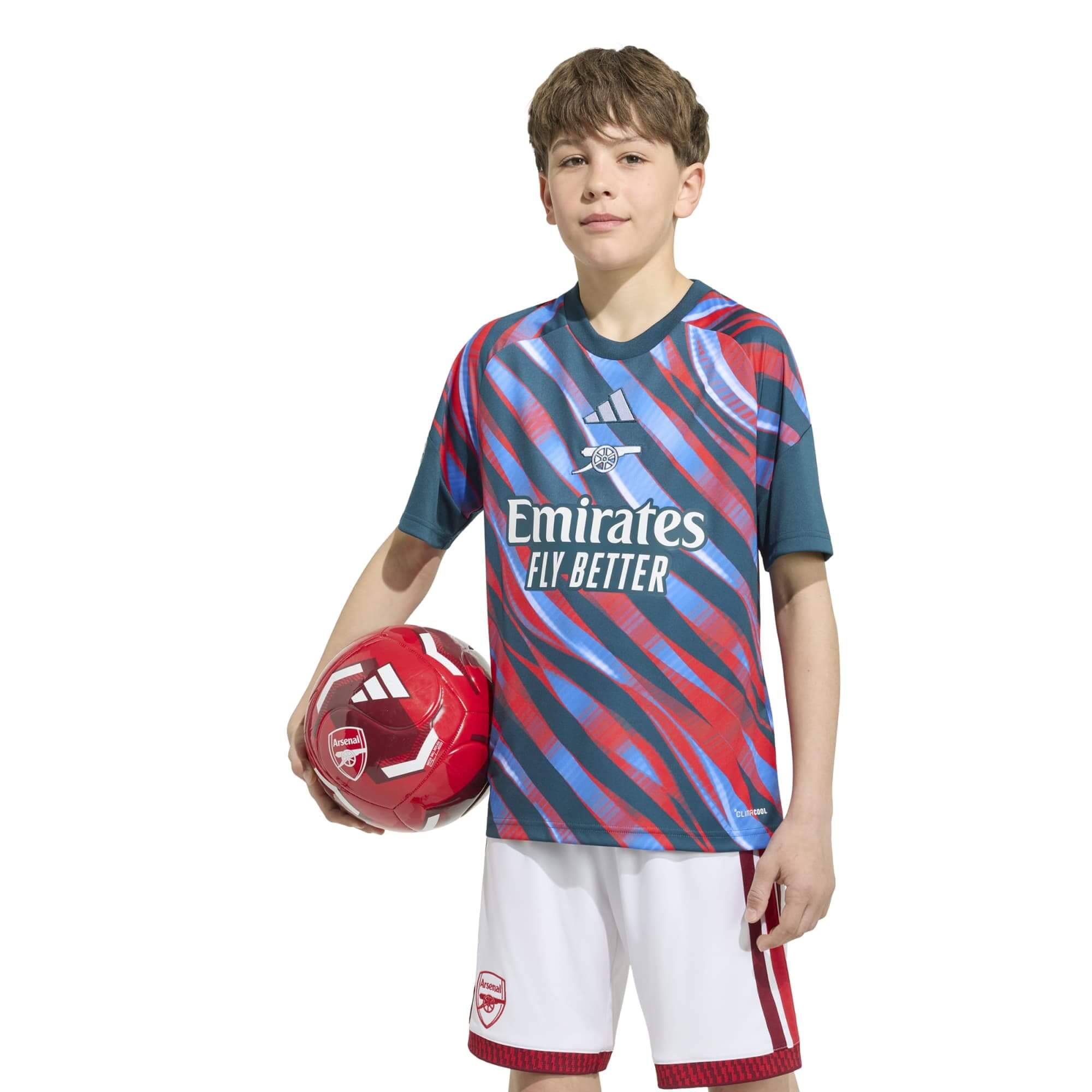 adidas 2026-27 Arsenal Youth Pre-Match Soccer Jersey (Model - Front)