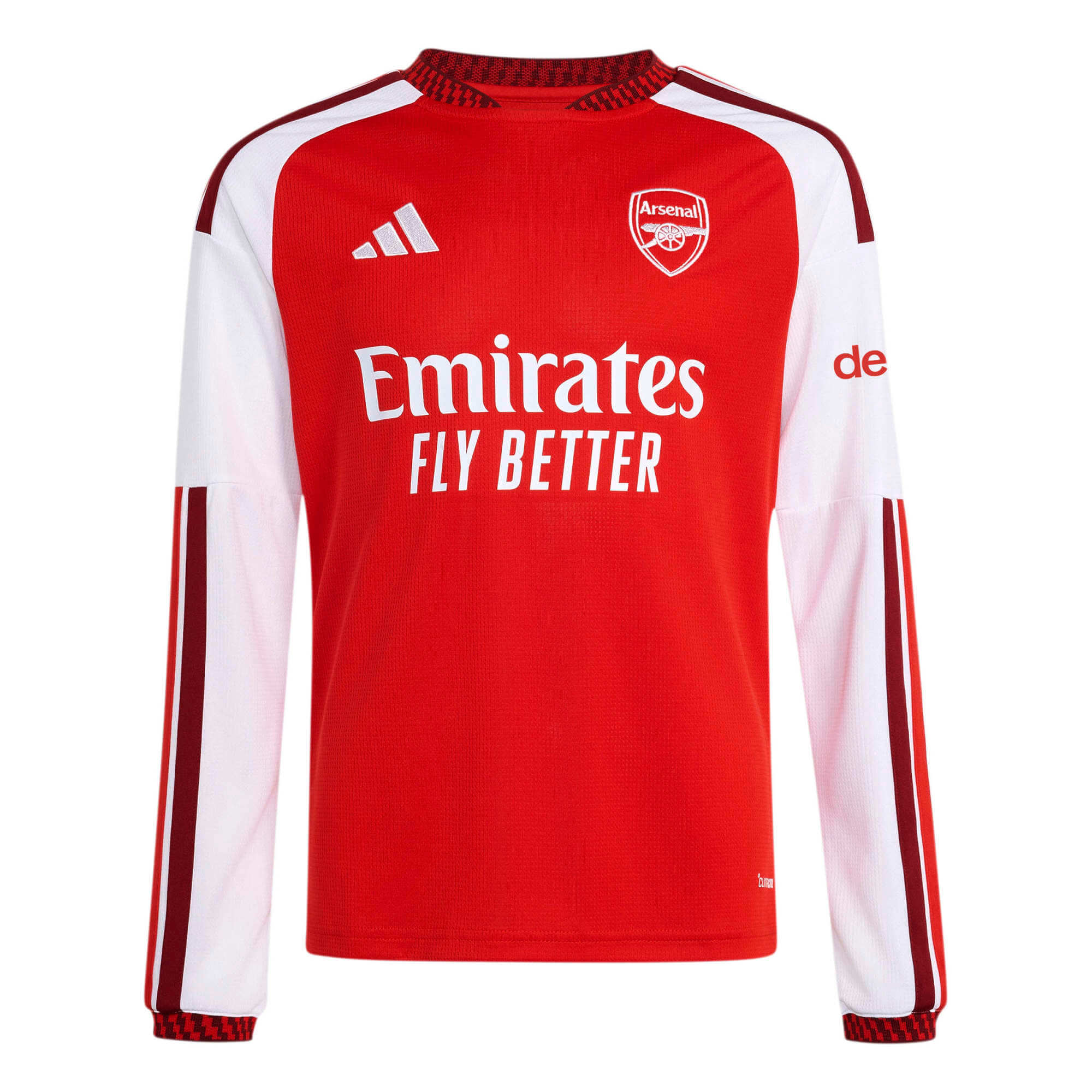 adidas 2026-27 Arsenal Youth Stadium Home Long-Sleeve Soccer Jersey (Front)