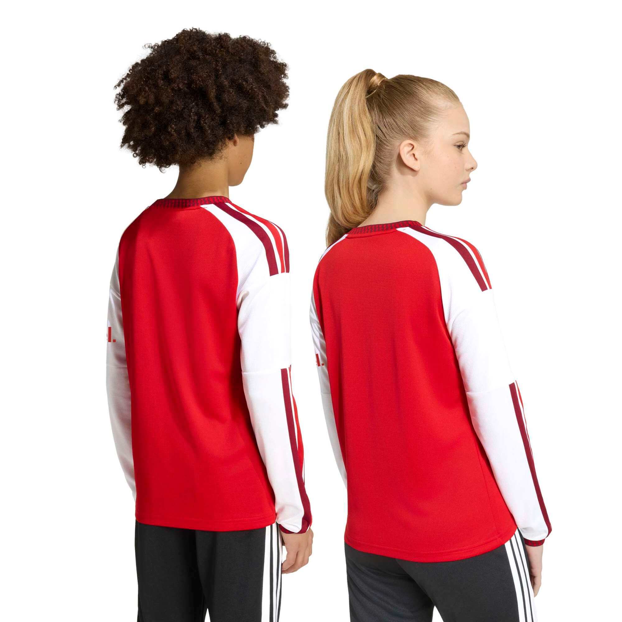adidas 2026-27 Arsenal Youth Stadium Home Long-Sleeve Soccer Jersey (Models - Back)