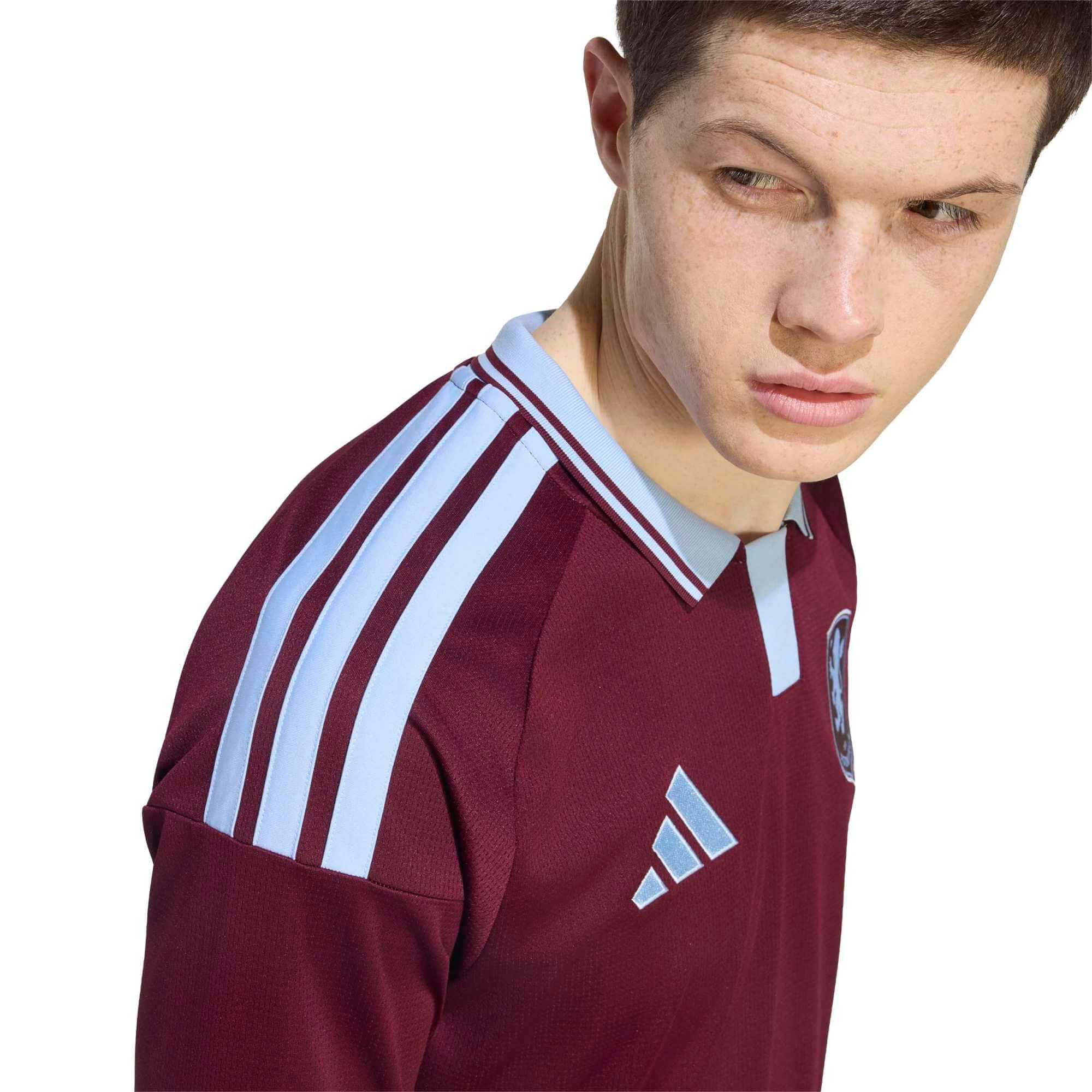 adidas 2026-27 Aston Villa Men's Stadium Home Long-Sleeve Soccer Jersey (Detail 1)