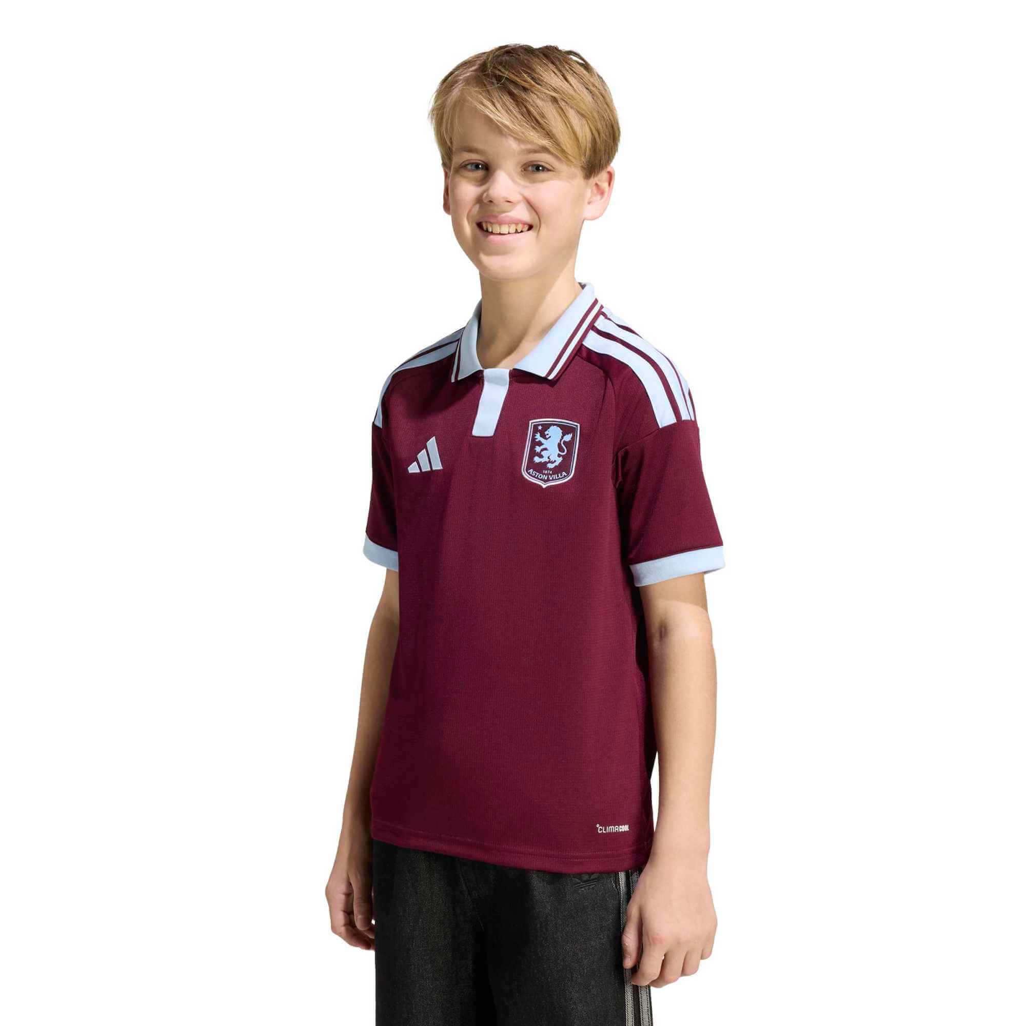 adidas 2026-27 Aston Villa Youth Stadium Home Soccer Jersey (Model - Front)