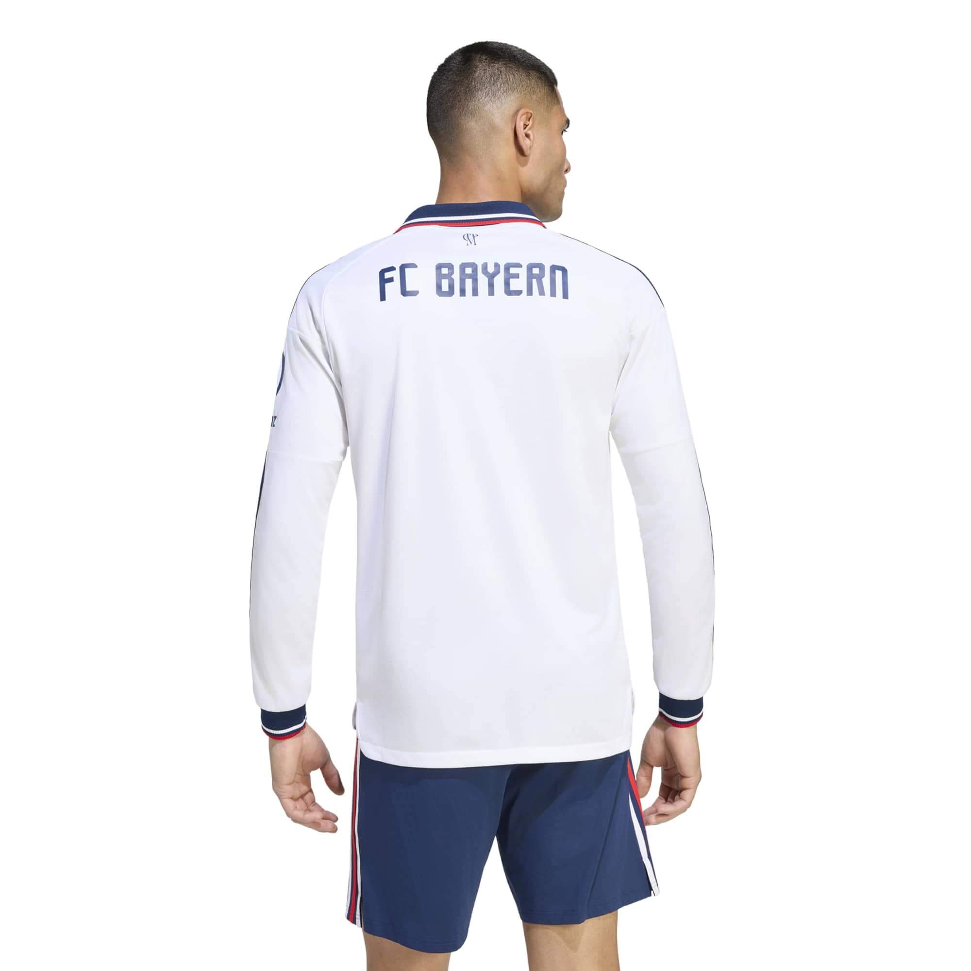 adidas 2026-27 Bayern Munich Men's Authentic Away Long-Sleeve Soccer Jersey (Model - Back)