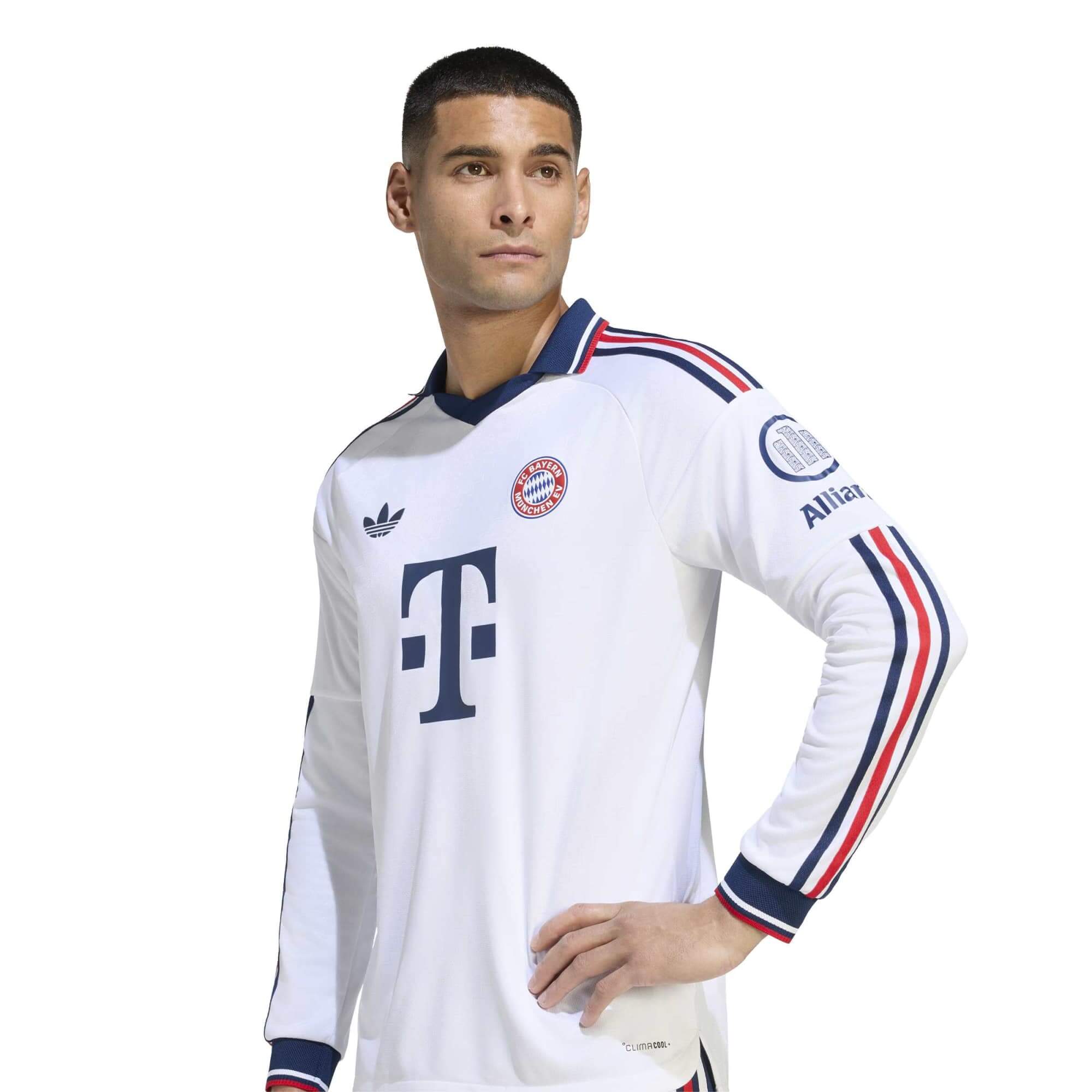 adidas 2026-27 Bayern Munich Men's Authentic Away Long-Sleeve Soccer Jersey (Model - Side)