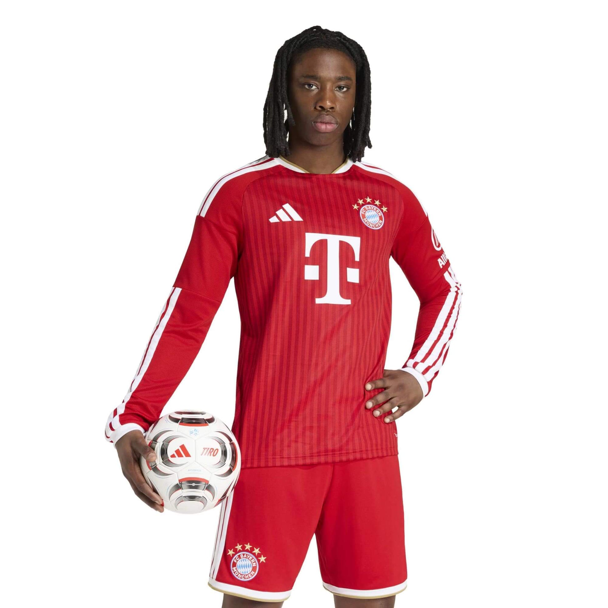 adidas 2026-27 Bayern Munich Men's Stadium Home Long-Sleeve Jersey (Model - Front)
